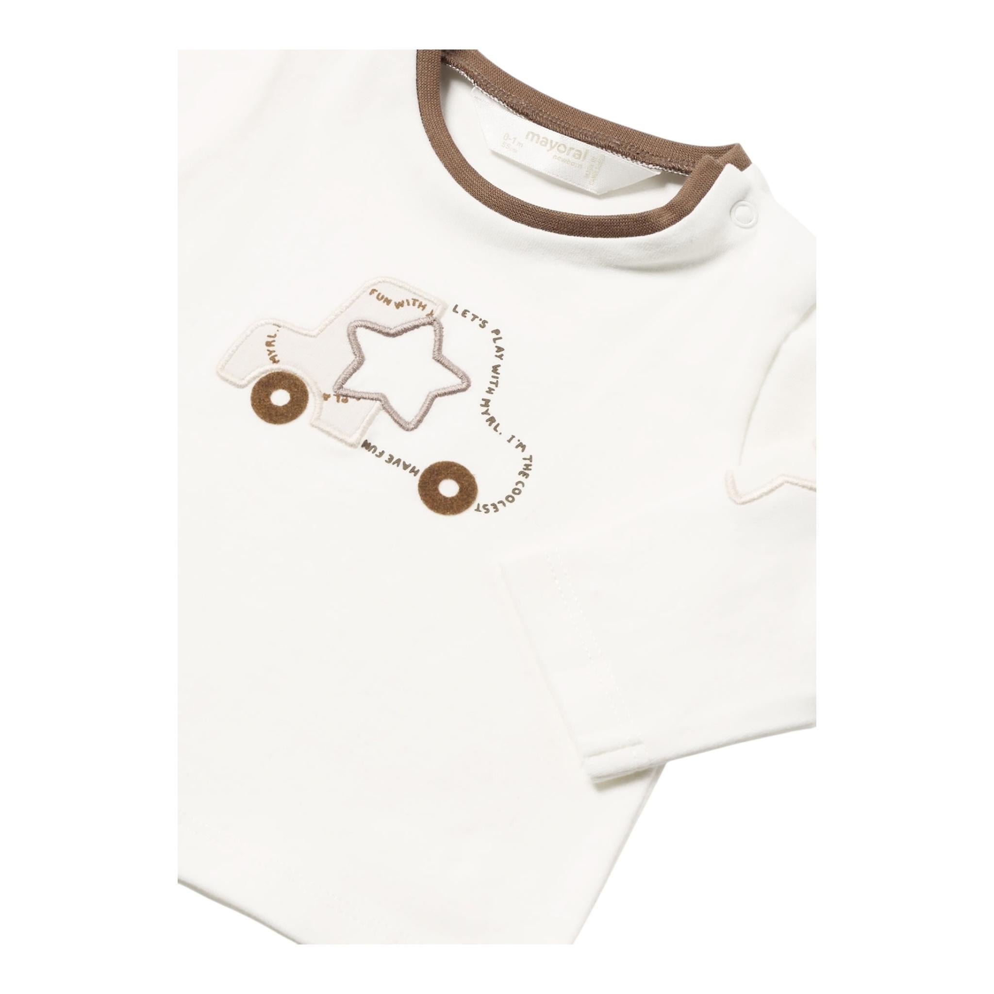 MAYORAL set 2 shirt bicolore con stampe Bianco/beige per Neonato 202911 BIANCO/BEIGE MAYORAL