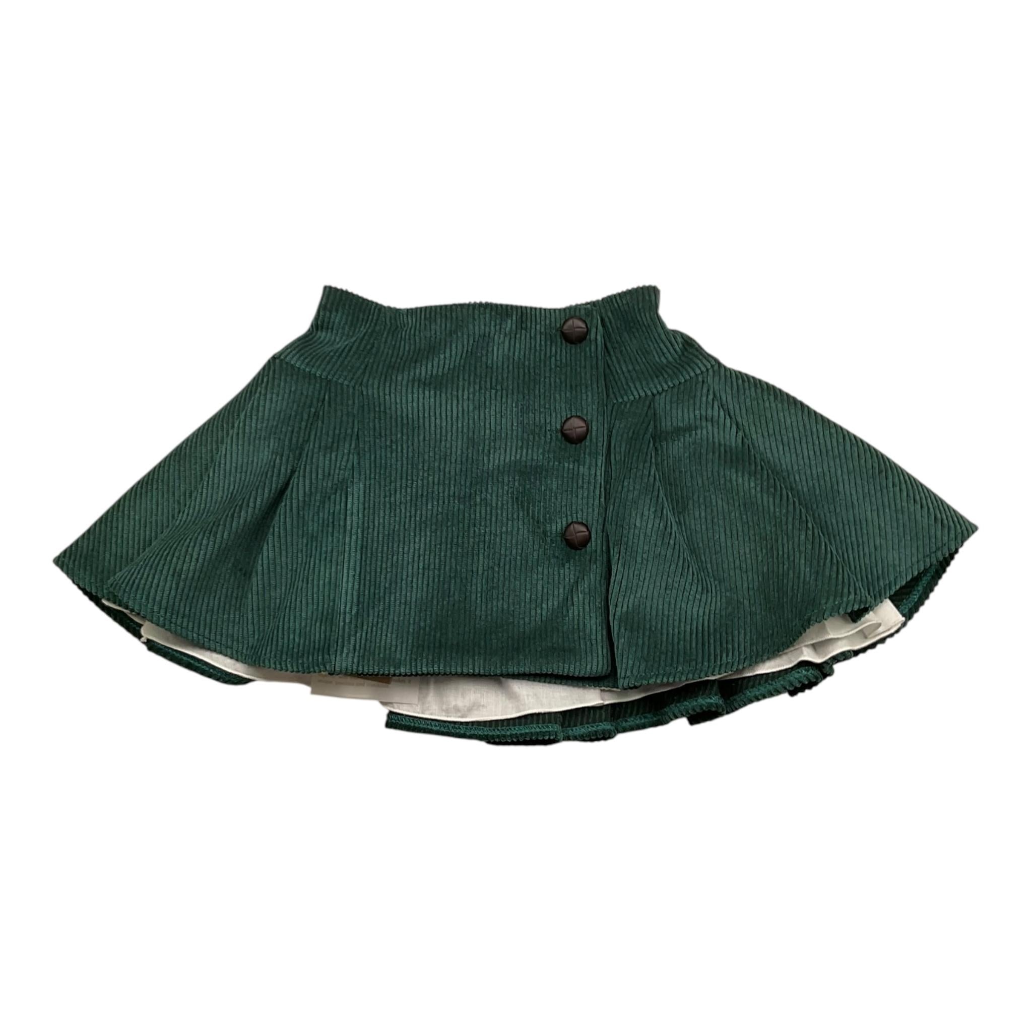 LA STUPENDERIA gonna tinta unita con bottoni in contrasto Verde per Neonata TJGN42X VERDE LA STUPENDERIA