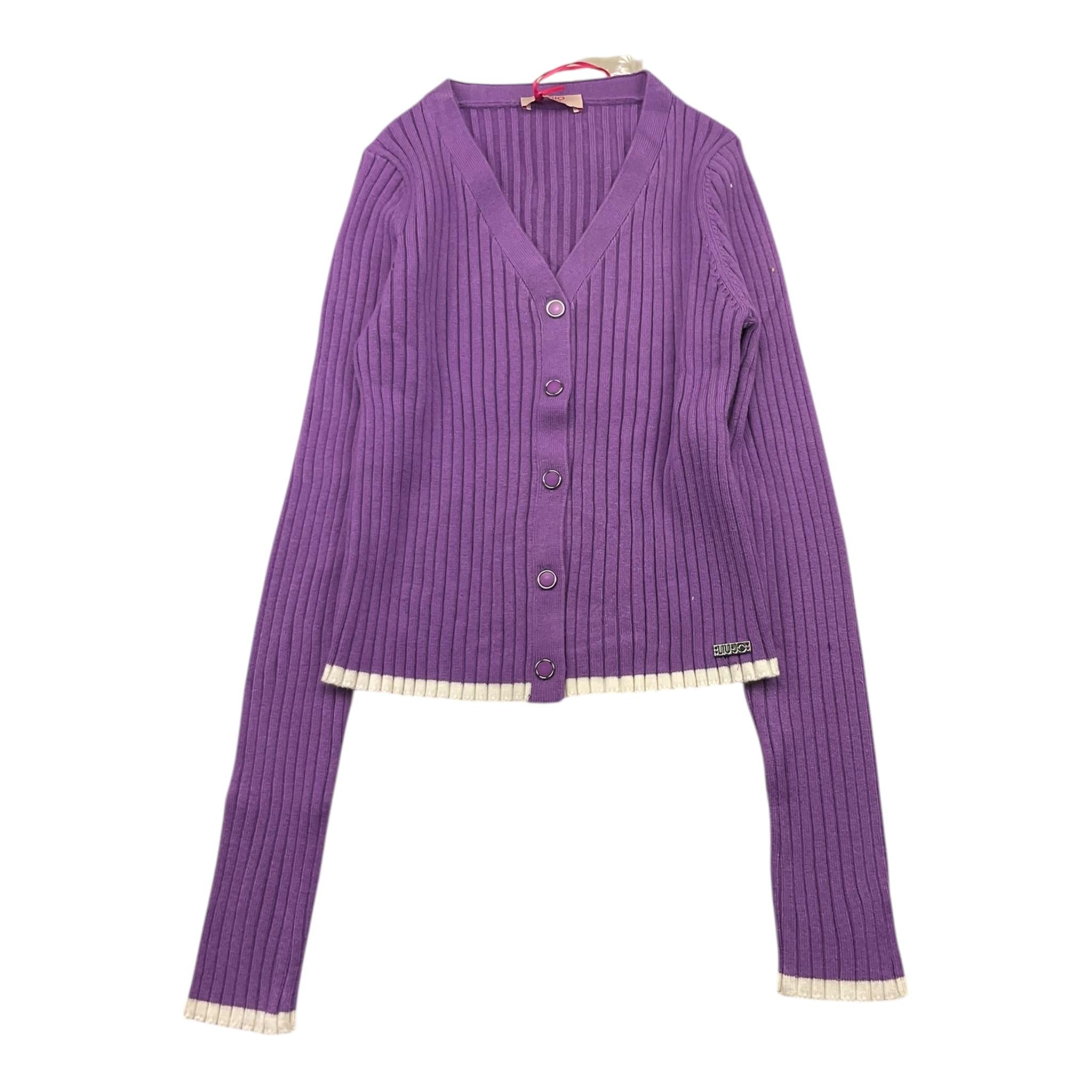 LIU JO cardigan tinta unita a costine Viola per Bambina GF4051MA12P VIOLA LIU JO