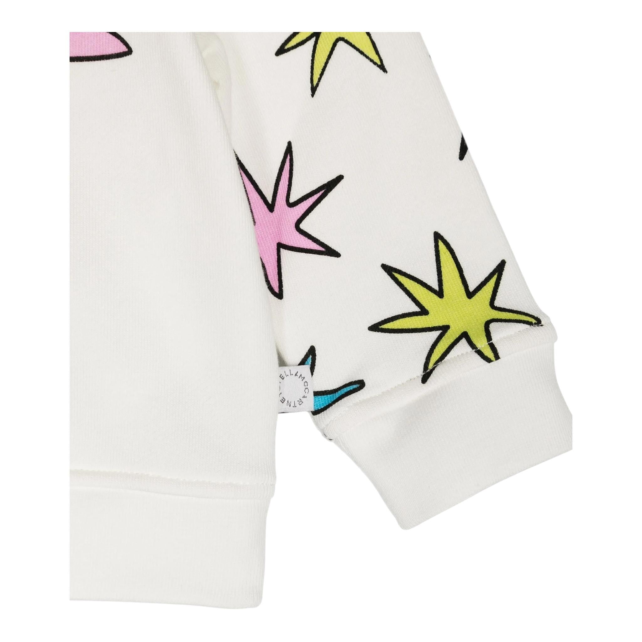 STELLA McCARTNEY felpa chiusa gircollo tinta unita con stampa in contrasto Bianco per Neonata V4120N BIANCO STELLA McCARTNEY