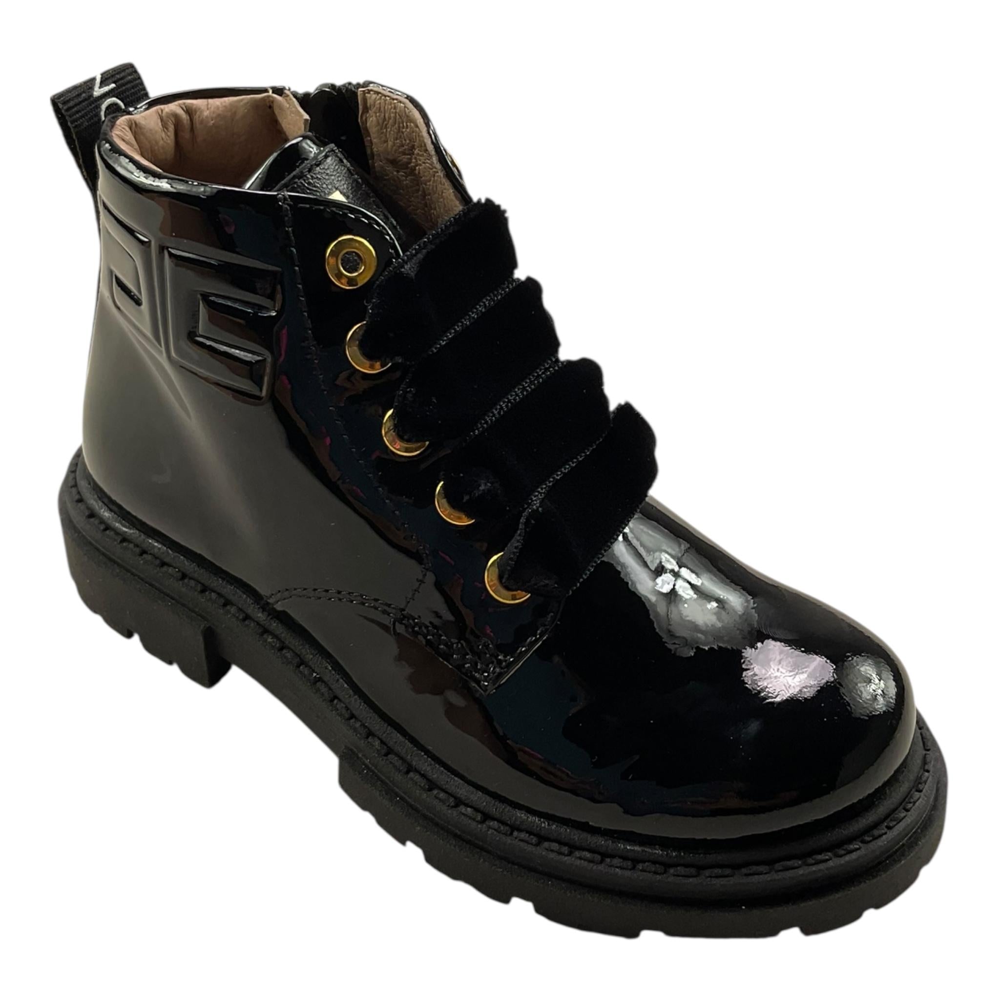 ELISABETTA FRANCHI tronchetto tinta unita con suola in gomma Nero per Bambina F1A5E0125 NERO ELISABETTA FRANCHI