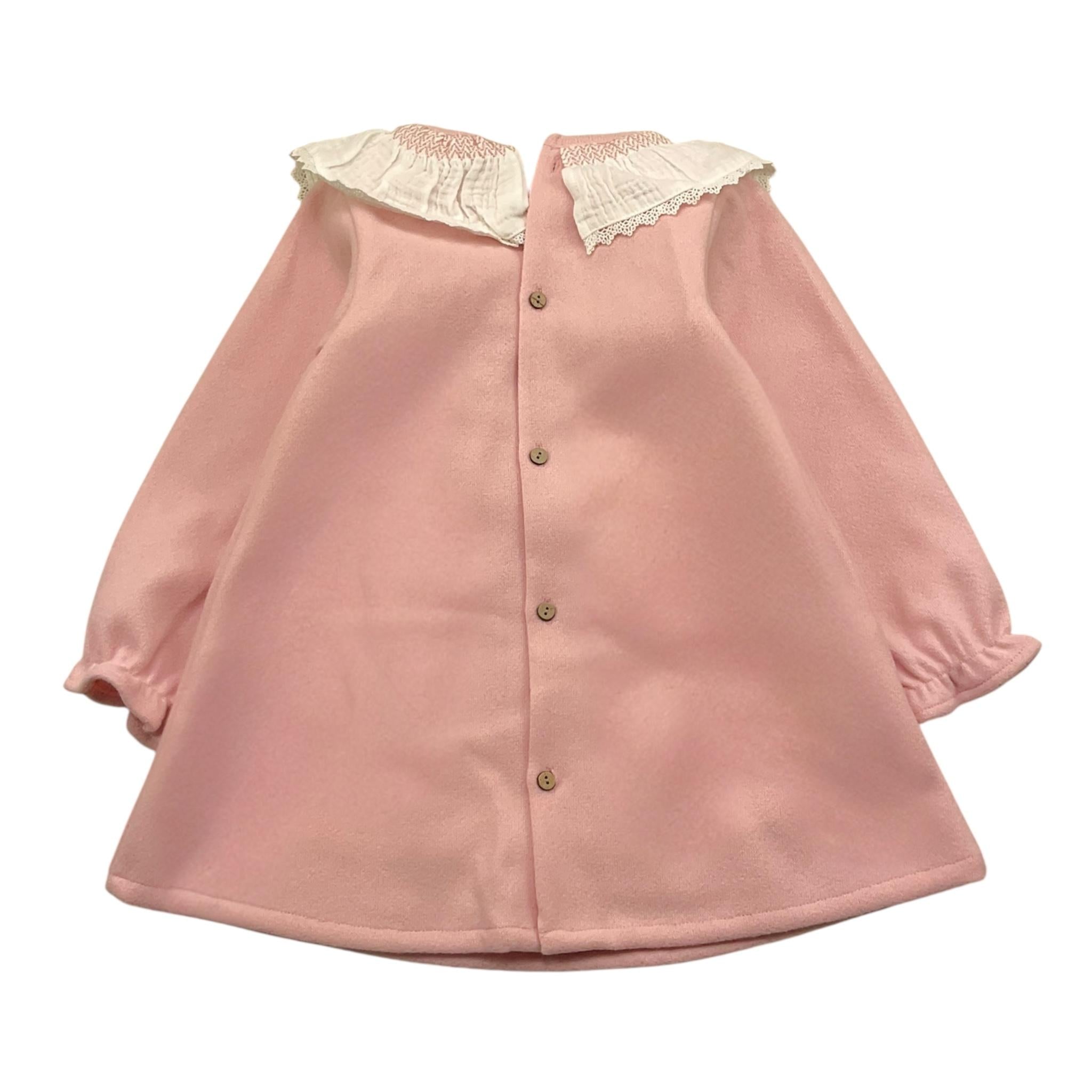 BABIDU abito tinta unita con colletto in contrasto Rosa per Bambina 92770J ROSA BABIDU