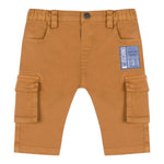 MOSCHINO pantalone tinta unita con elastico in vita Marrone per Bambino MUP055JX MARRONE MOSCHINO