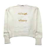 NAIDA maglia gircollo tinta unita con stampa logo Panna per Bambina NAMA312 PANNA NAIDA