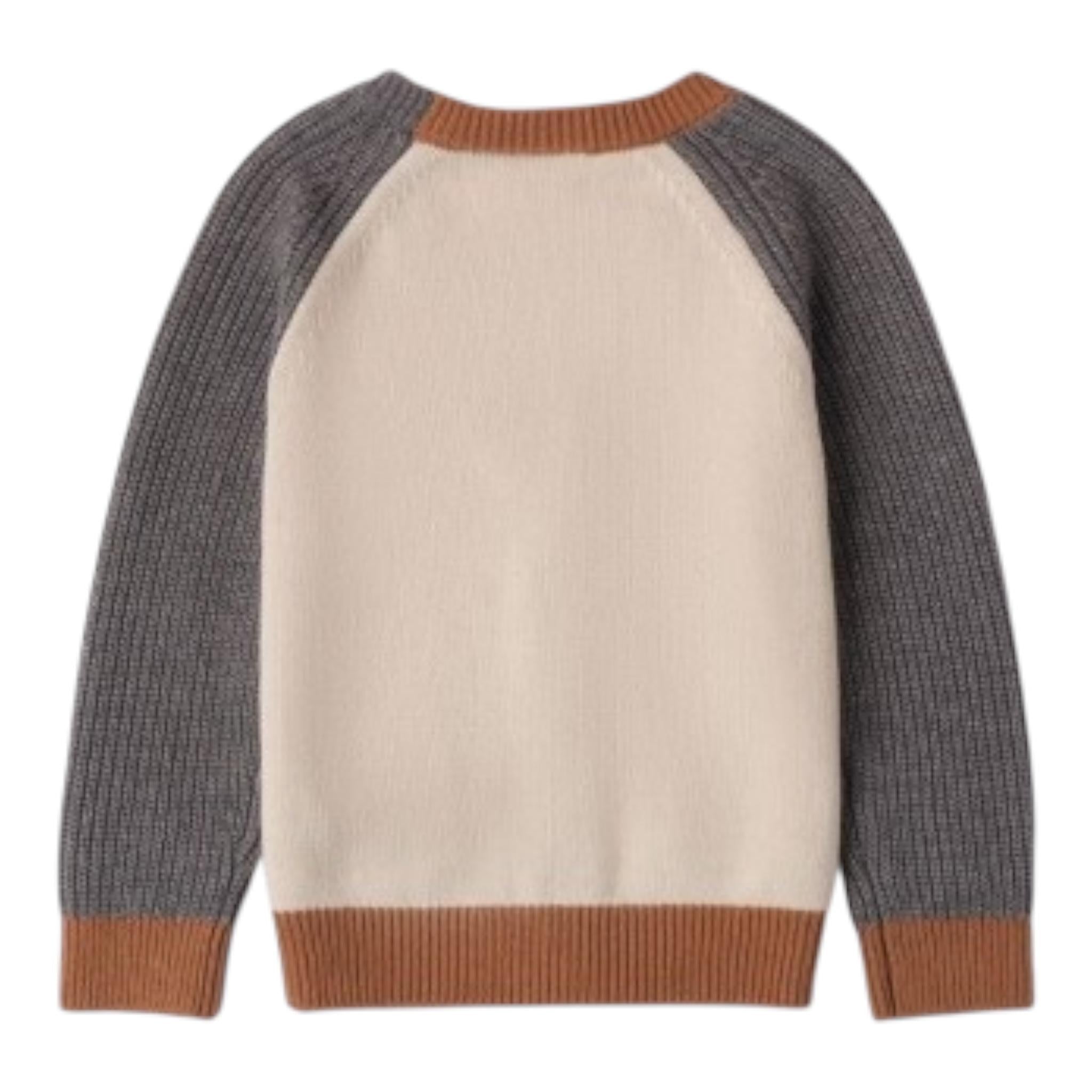 SARABANDA cardigan tinta unita con maniche in contrasto Beige per Bambino 0A108X BEIGE SARABANDA