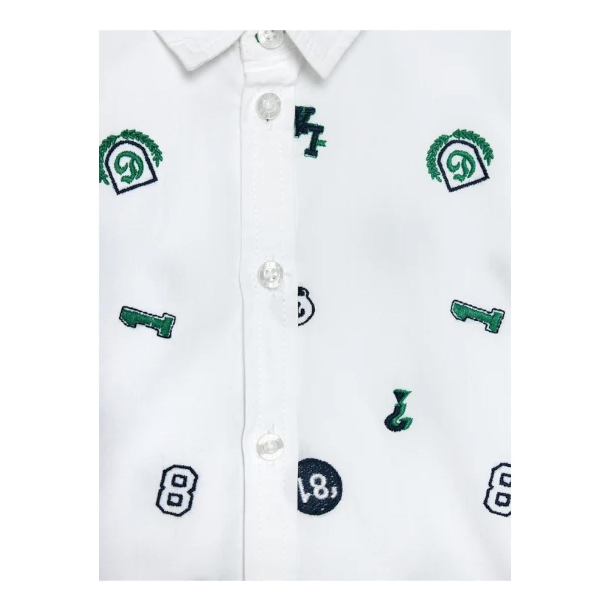 GUESS camicia tinta unita con stampa Bianco per Bambino N4RH00 BIANCO GUESS