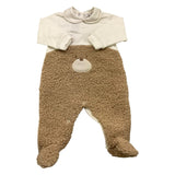 MARLU' tutina bicolore con stampa Bianco/beige per Neonato IB5614XX BIANCO/BEIGE MARLU'