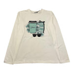 JANICE shirt girocollo tinta unita con stampa in contrasto Panna per Bambina JN554R PANNA JANICE