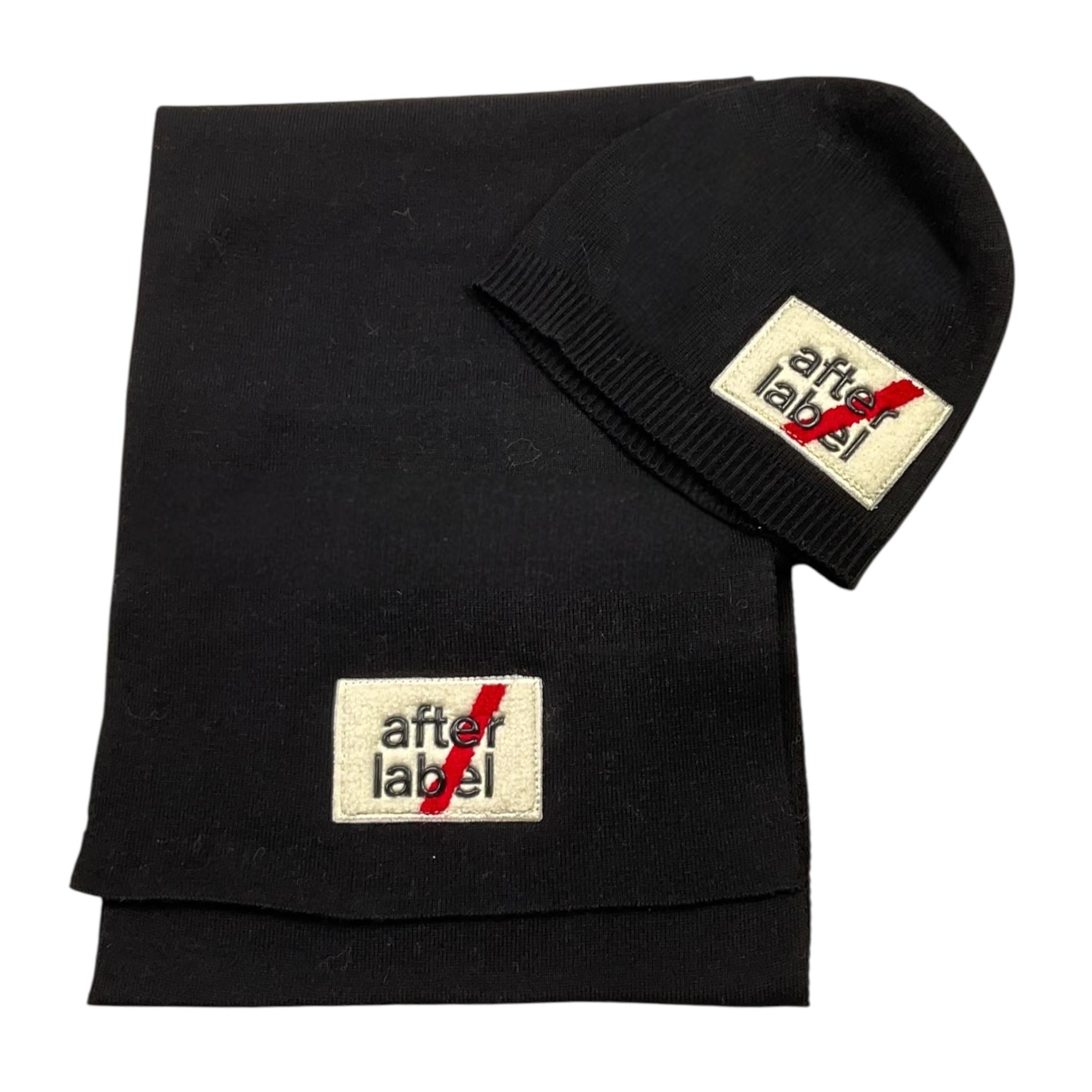 AFTER LABEL set sciarpa-cappello tinta unita Nero per Bambino 34UXSET00010 NERO AFTER LABEL