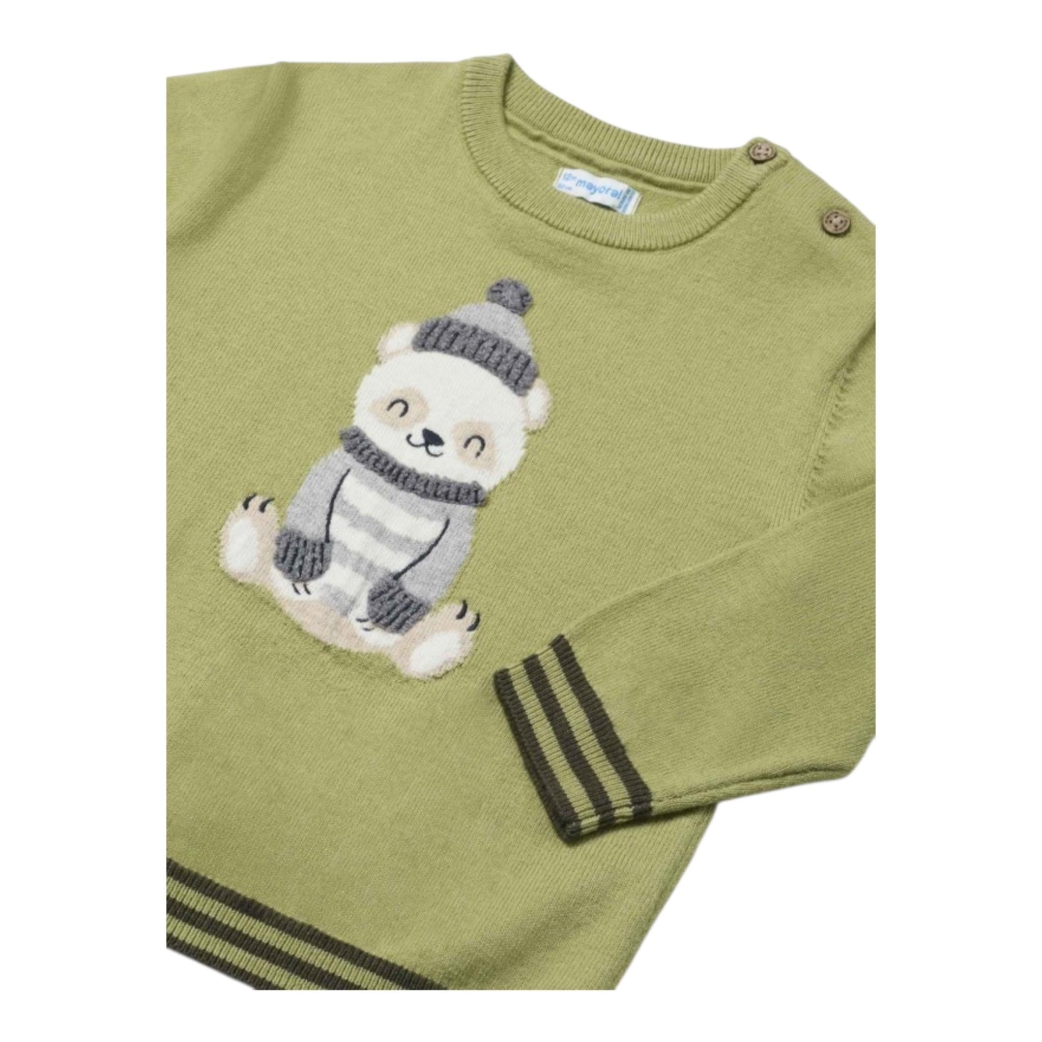 MAYORAL maglia girocollo tinta unita con stampa Verde per Neonato 23133 VERDE MAYORAL