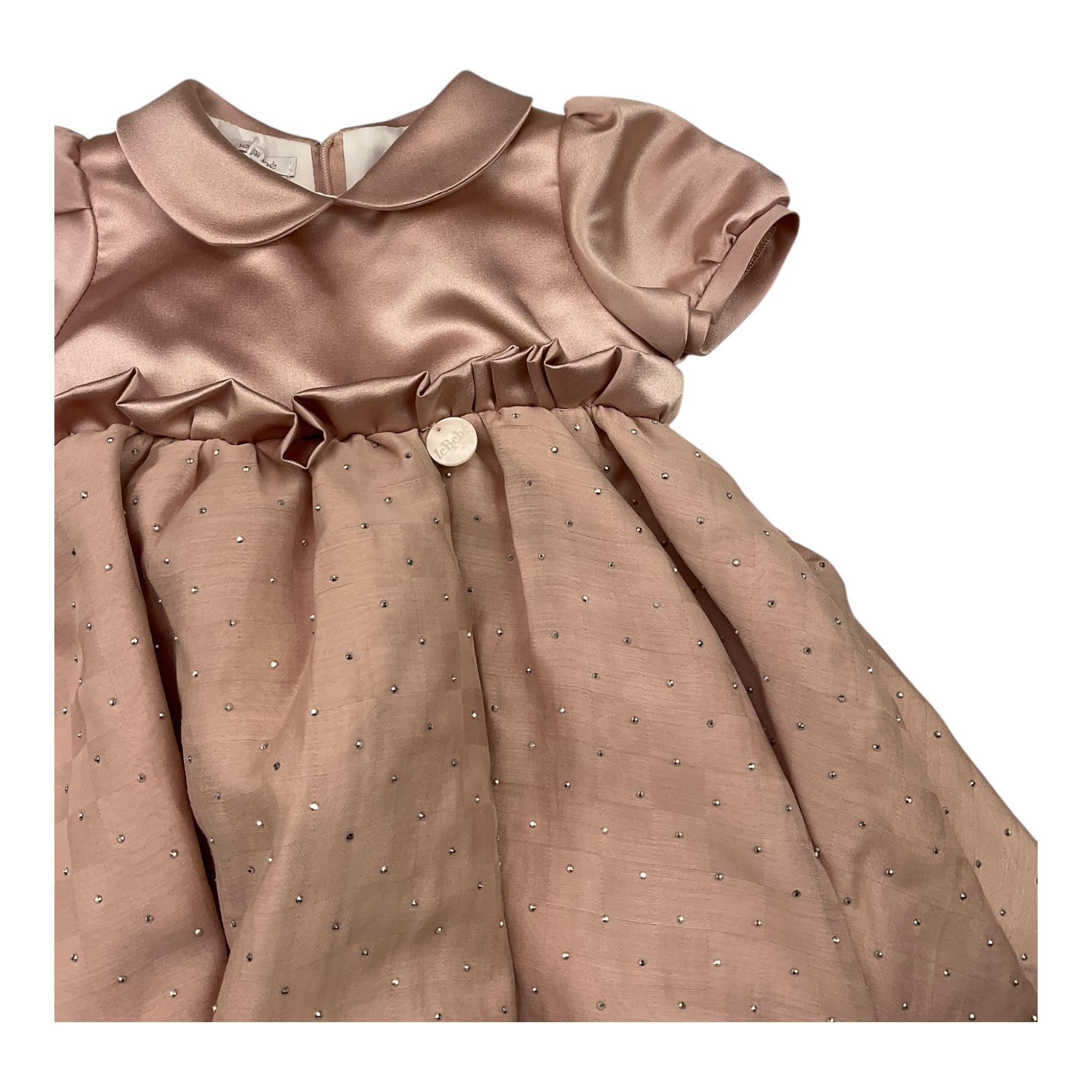 LE BEBE' abito mezza manica tinta unita Rosa per Neonata LBG6180 ROSA LE BEBE'
