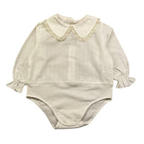 LA STUPENDERIA camicia manica lunga tinta unita Panna per Neonata TBBD58X PANNA LA STUPENDERIA