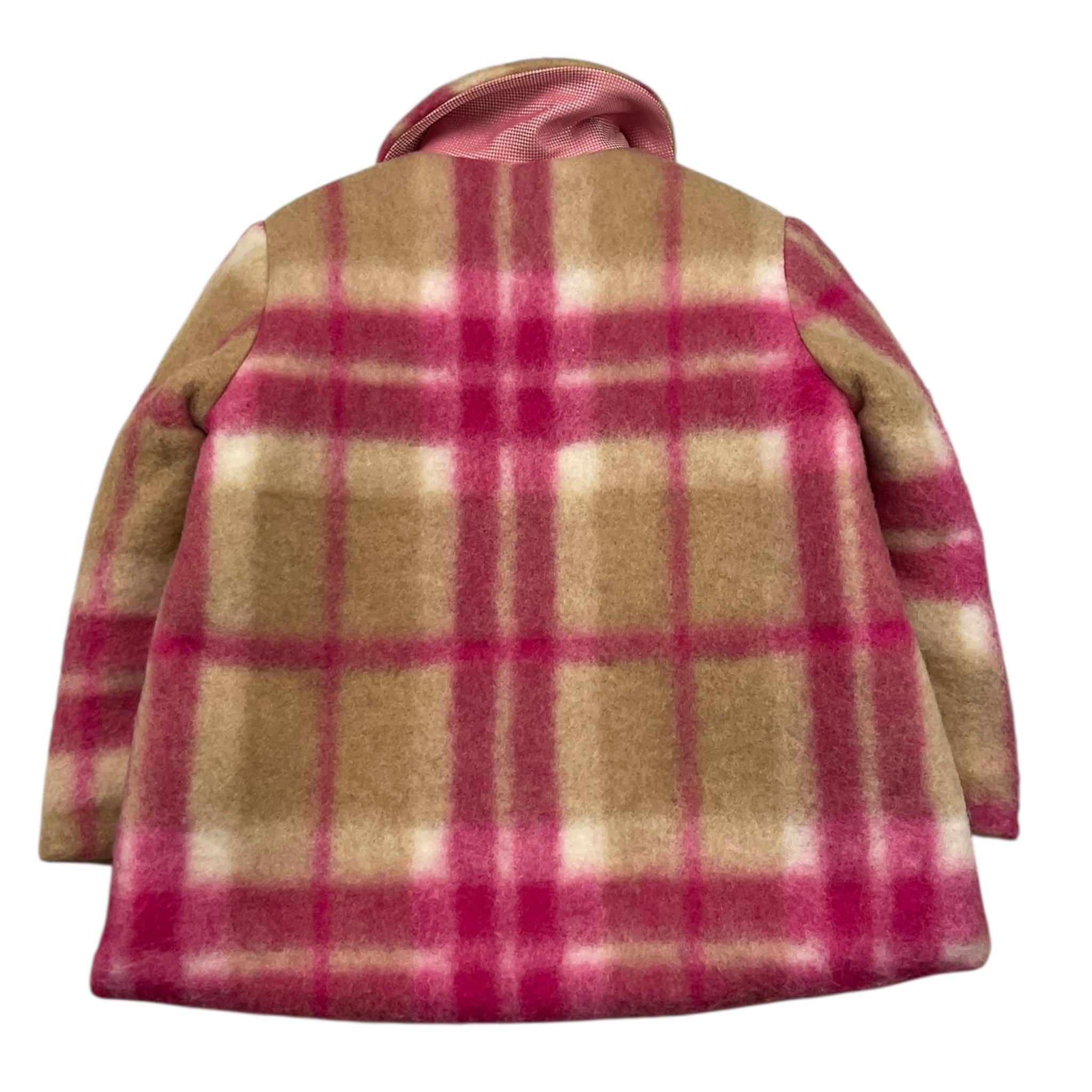 BARCELLINO cappotto monopetto fantasia quadri Fuxia per Bambina 106506 FUXIA BARCELLINO