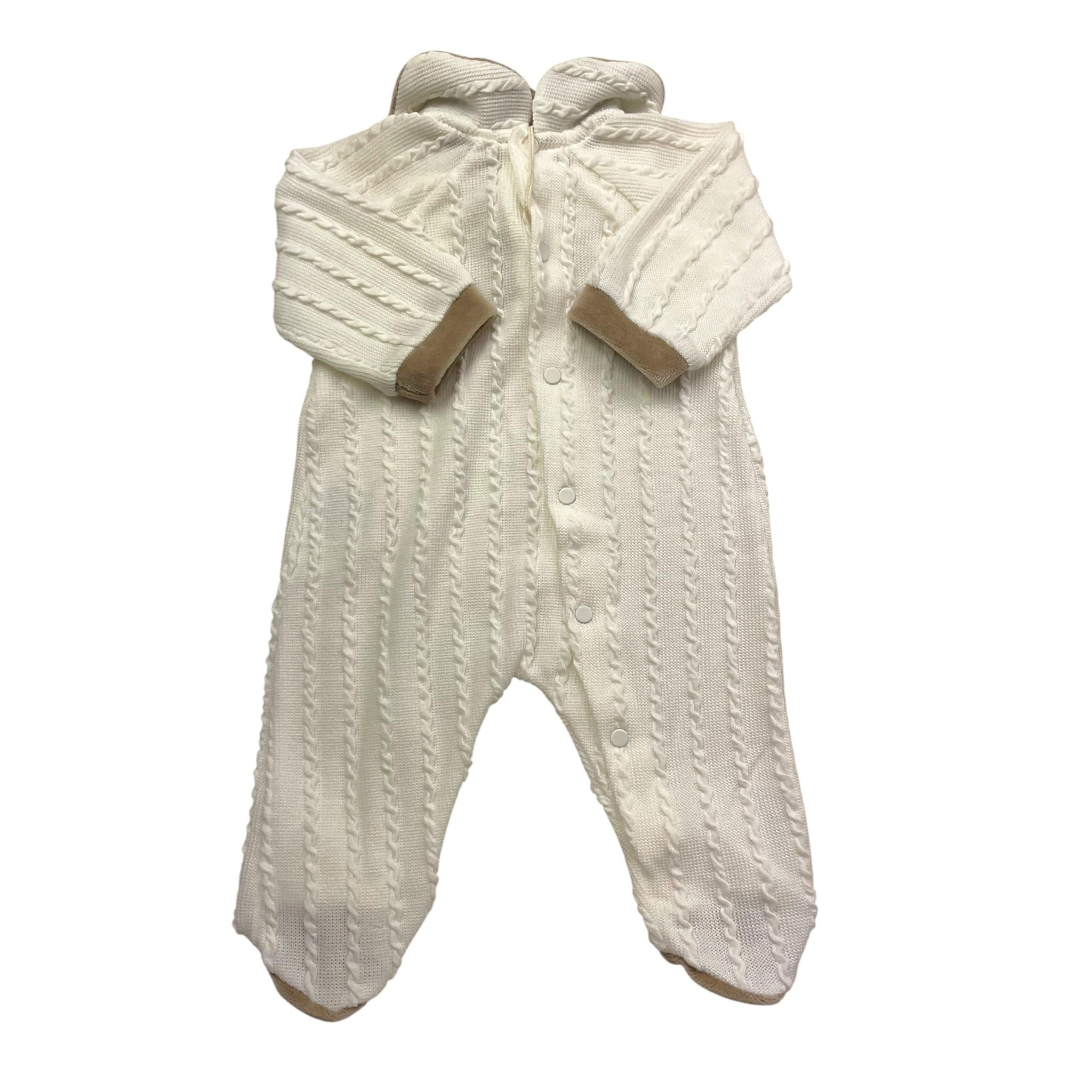 LA STUPENDERIA tutina tinta unita con profili in contrasto Bianco per Neonato TBTT62 BIANCO LA STUPENDERIA