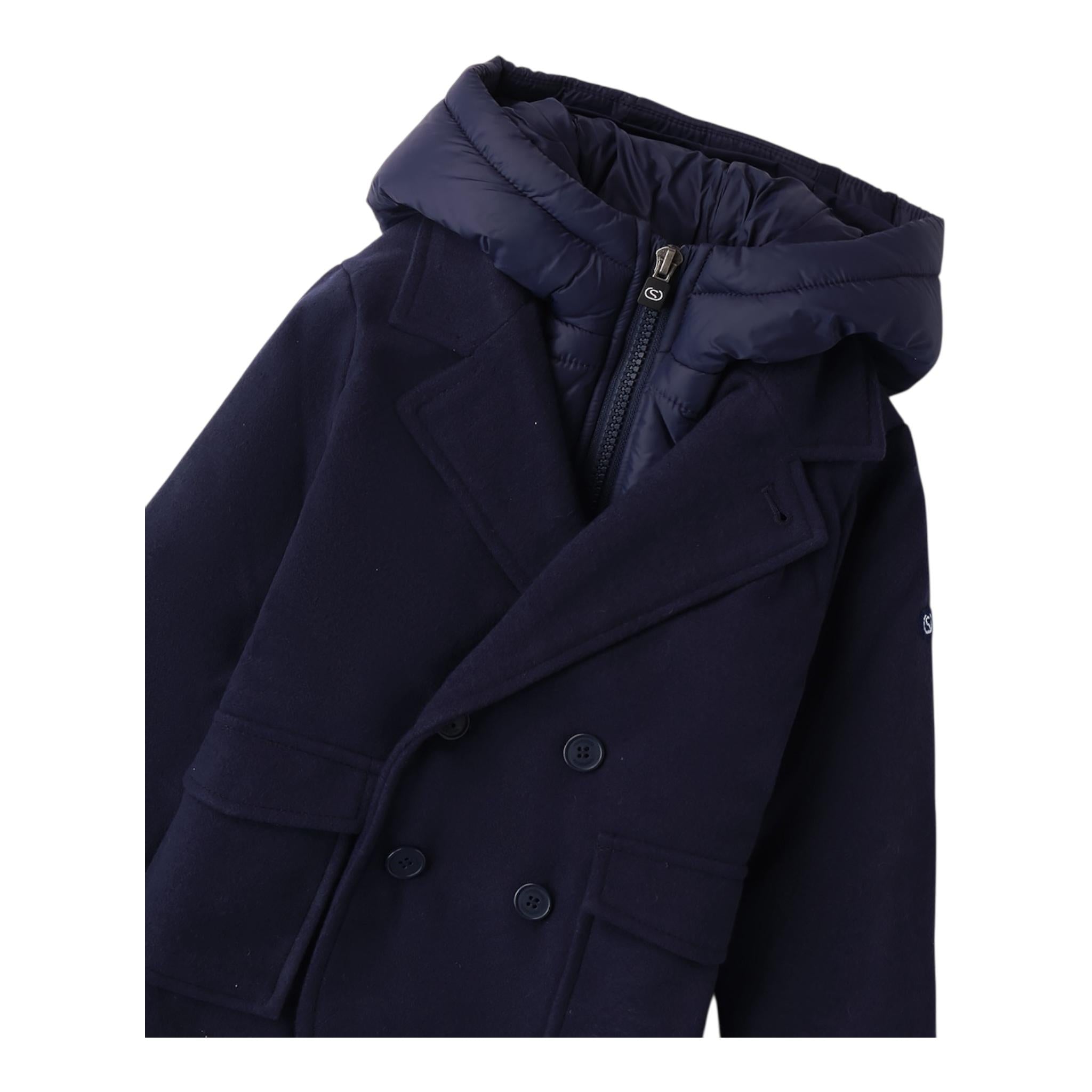 SARABANDA cappotto tinta unita con zip e cappuccio Blu per Bambino 0A284 BLU SARABANDA