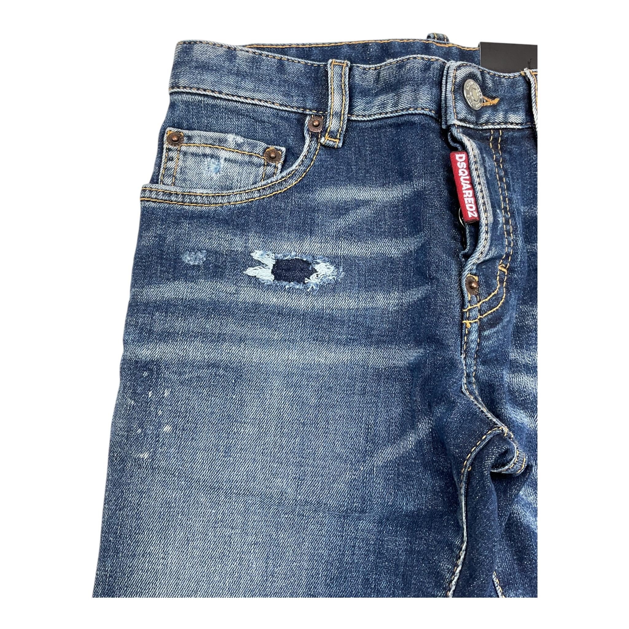 DSQUARED2 jeans tinta unita con strappi Blu per Bambino DQ03LD BLU DSQUARED2