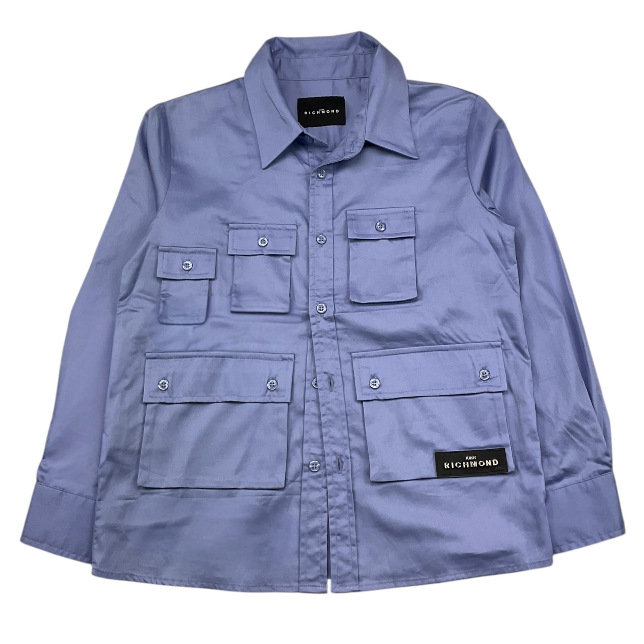 JOHN RICHMOND camicia manica lunga tinta unita con tasche Azzurro per Bambino RBA25141CA AZZURRO JOHN RICHMOND