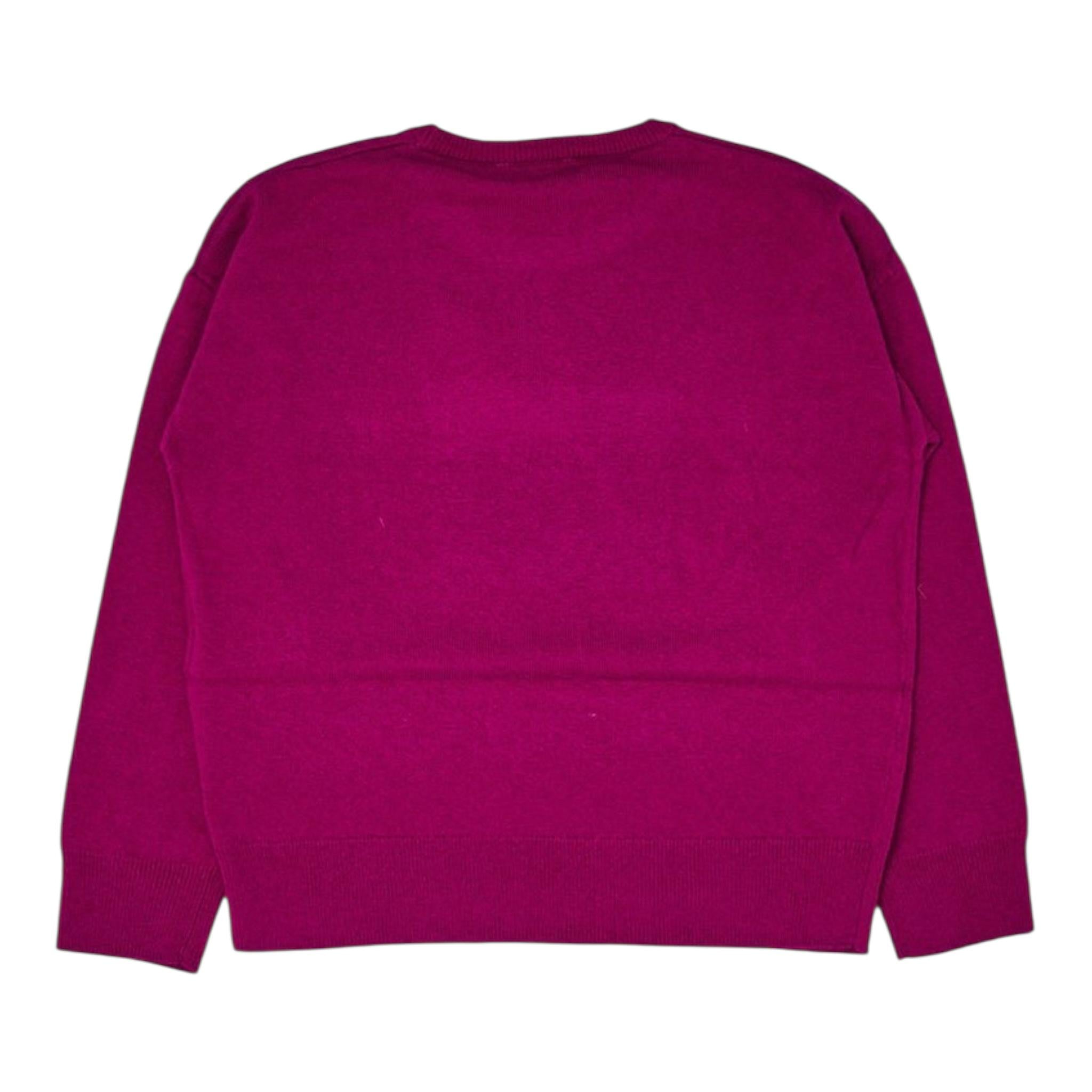 LIU JO maglia girocollo tinta unita con logo Fuxia per Bambina GF3061 FUXIA LIU JO