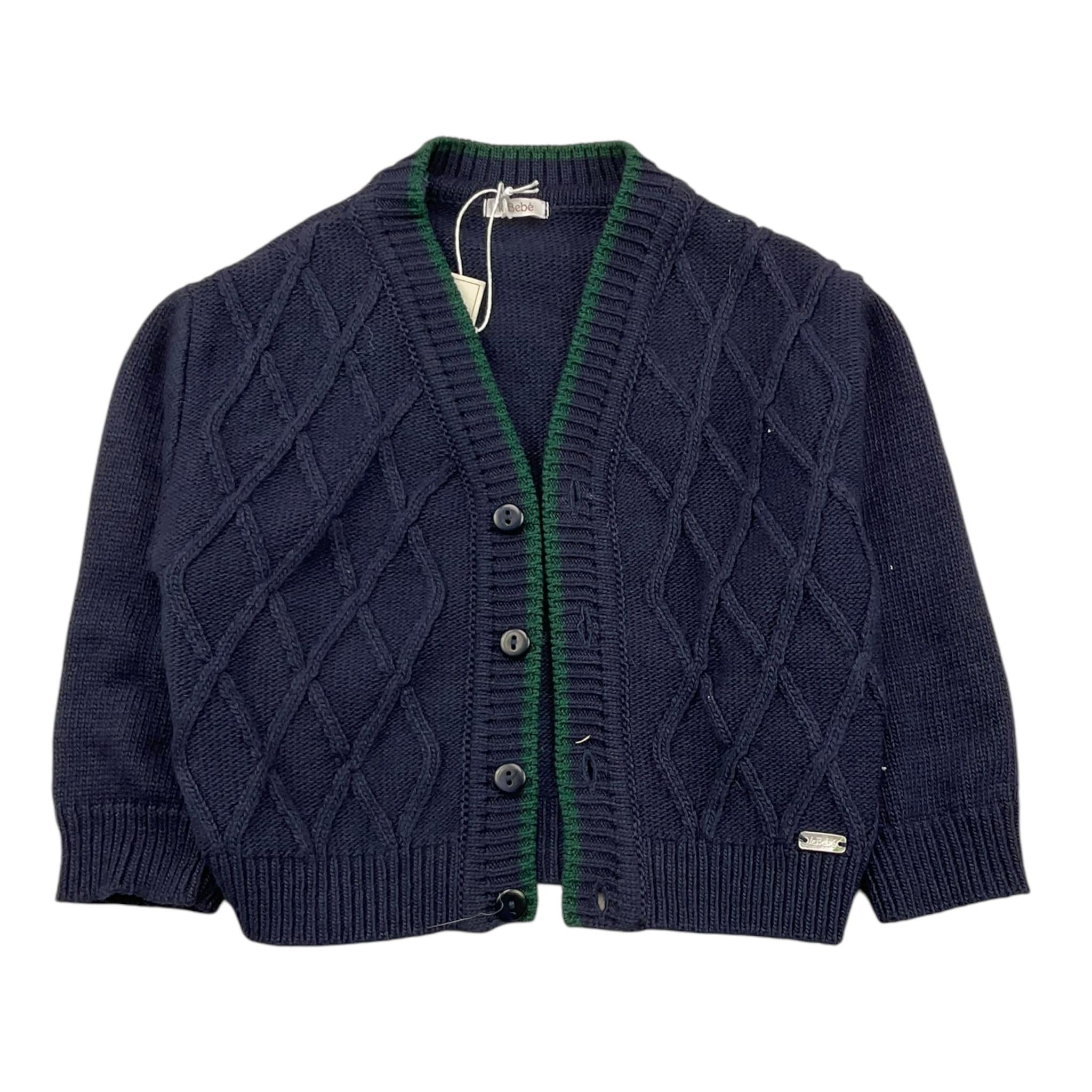 LE BEBE' cardigan tinta unita con profili in contrasto Blu per Neonato LBB5175 BLU LE BEBE'