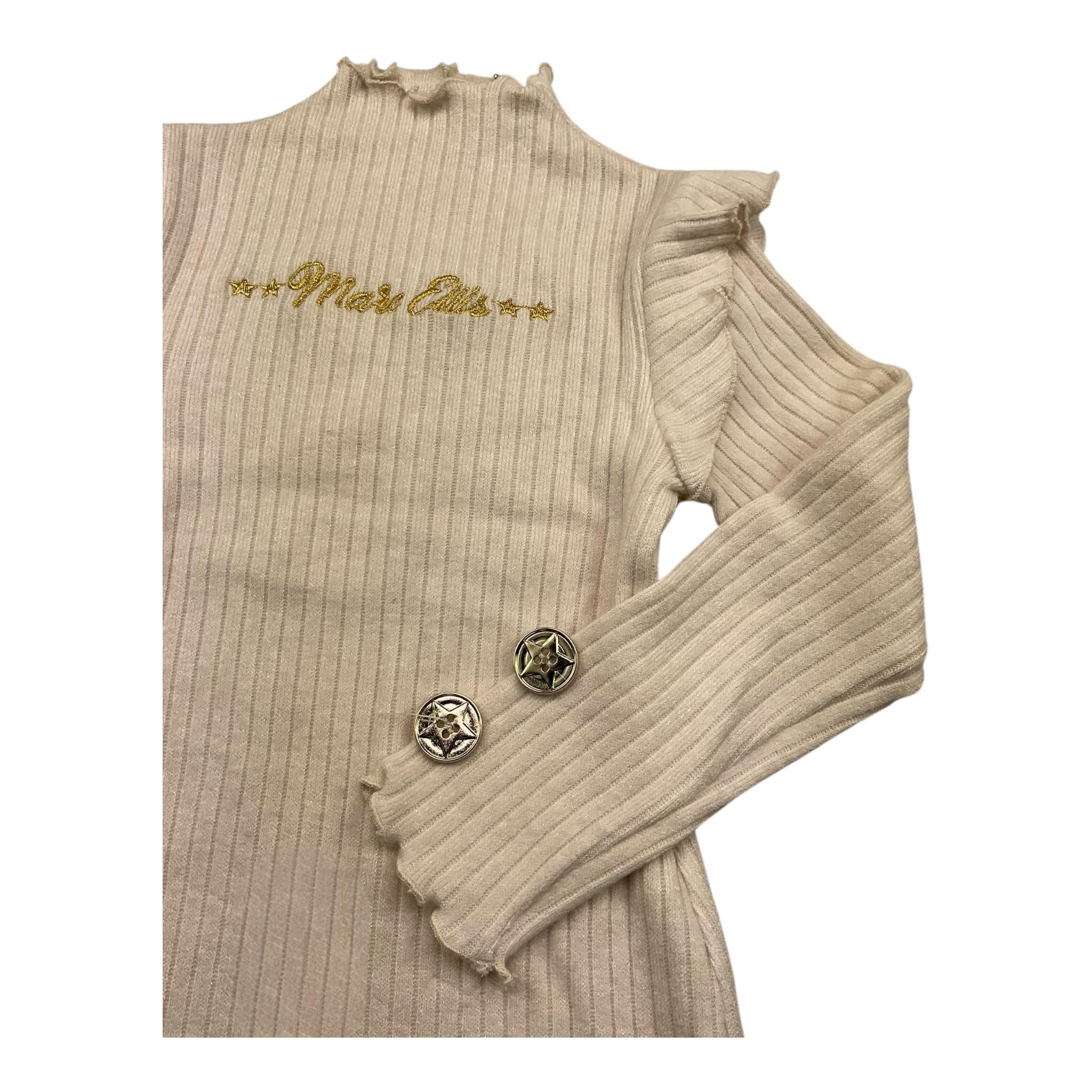 MARC ELLIS maglia mezzo collo tinta unita con logo Panna per Bambina JMJSW00168 PANNA MARC ELLIS