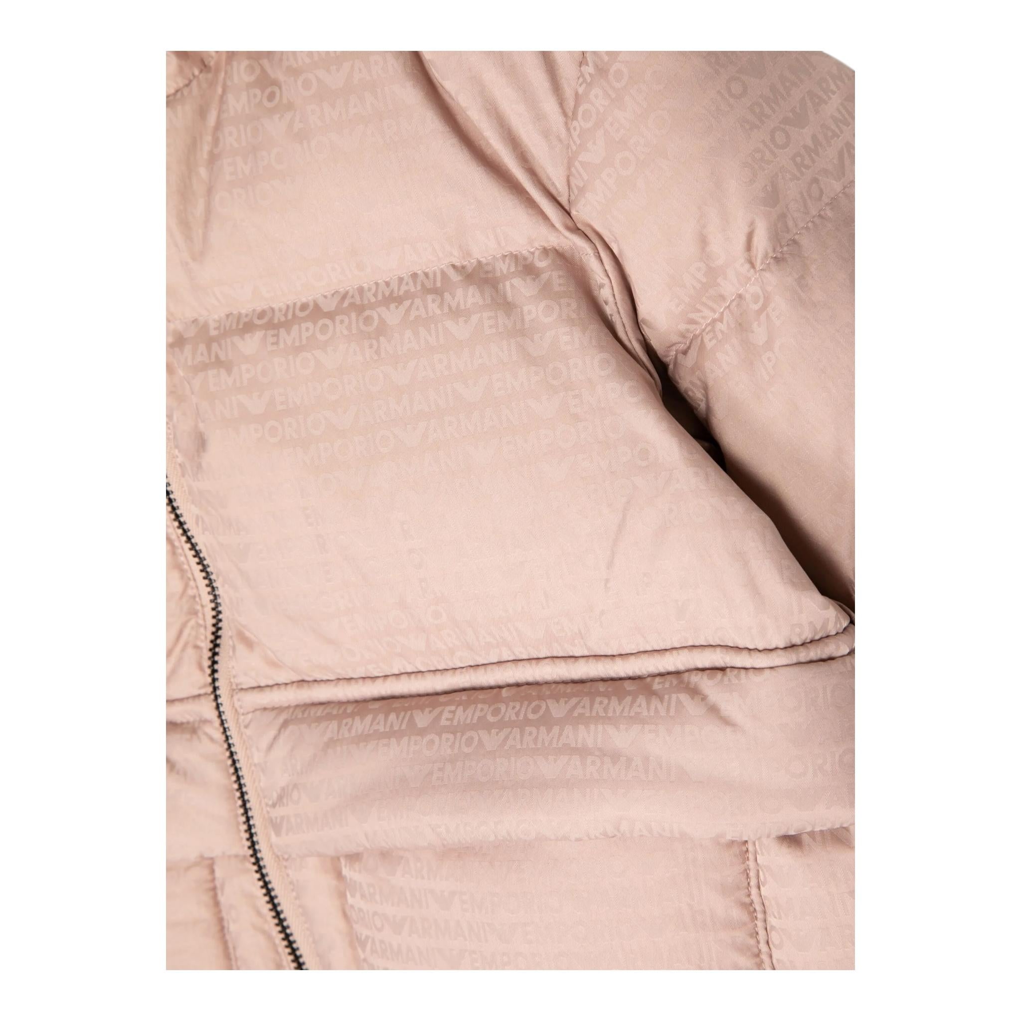 EMPORIO ARMANI giubbino tinta unita con cappuccio e loghi Rosa per Neonata 6DHKJ3A ROSA EMPORIO ARMANI