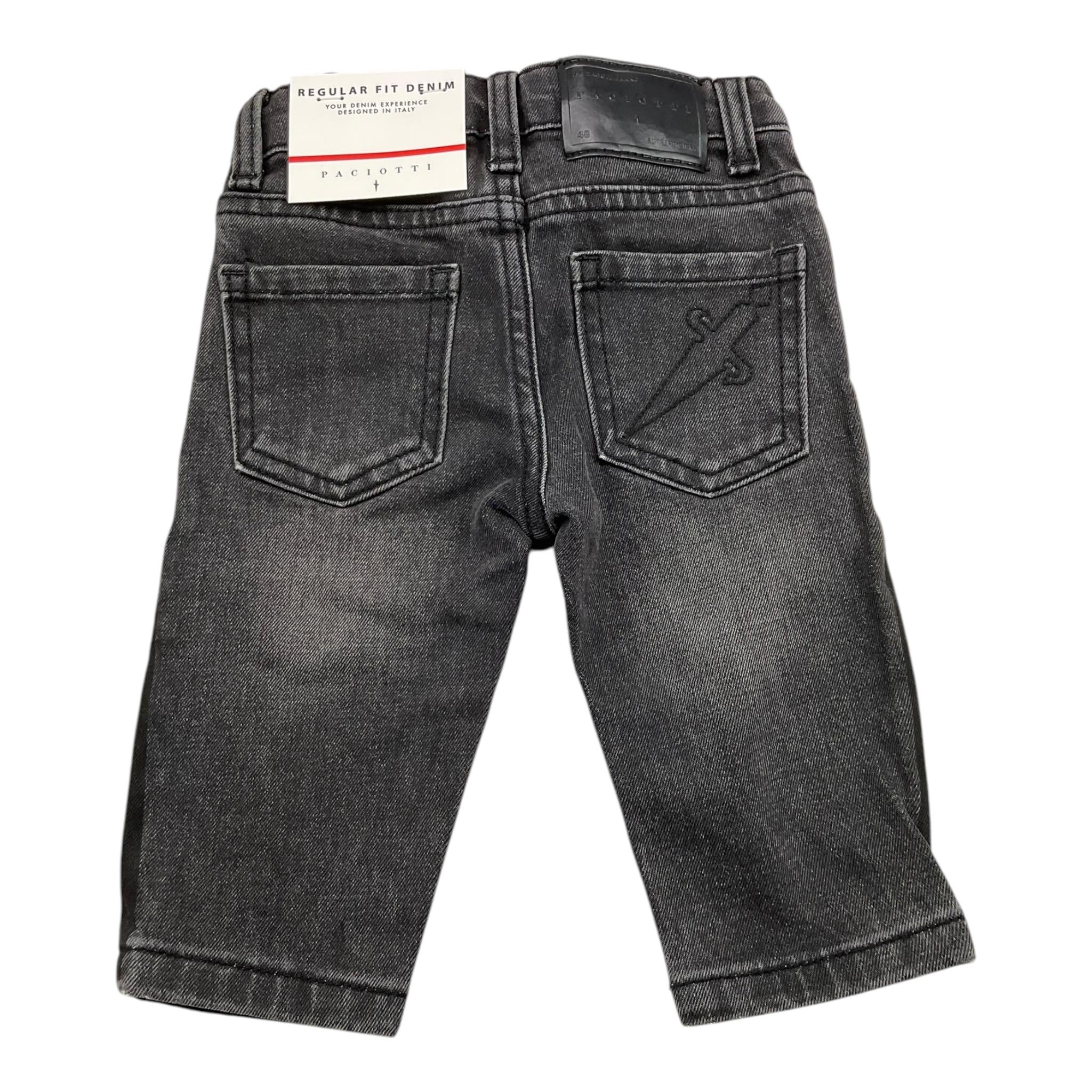 CESARE PACIOTTI jeans tinta unita con girovita regolabile Nero per Neonato PTP5361BN NERO CESARE PACIOTTI