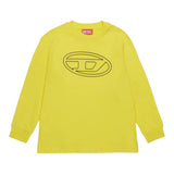 DIESEL shirt girocollo tinta unita con logo Giallo per Bambino J02016X GIALLO DIESEL