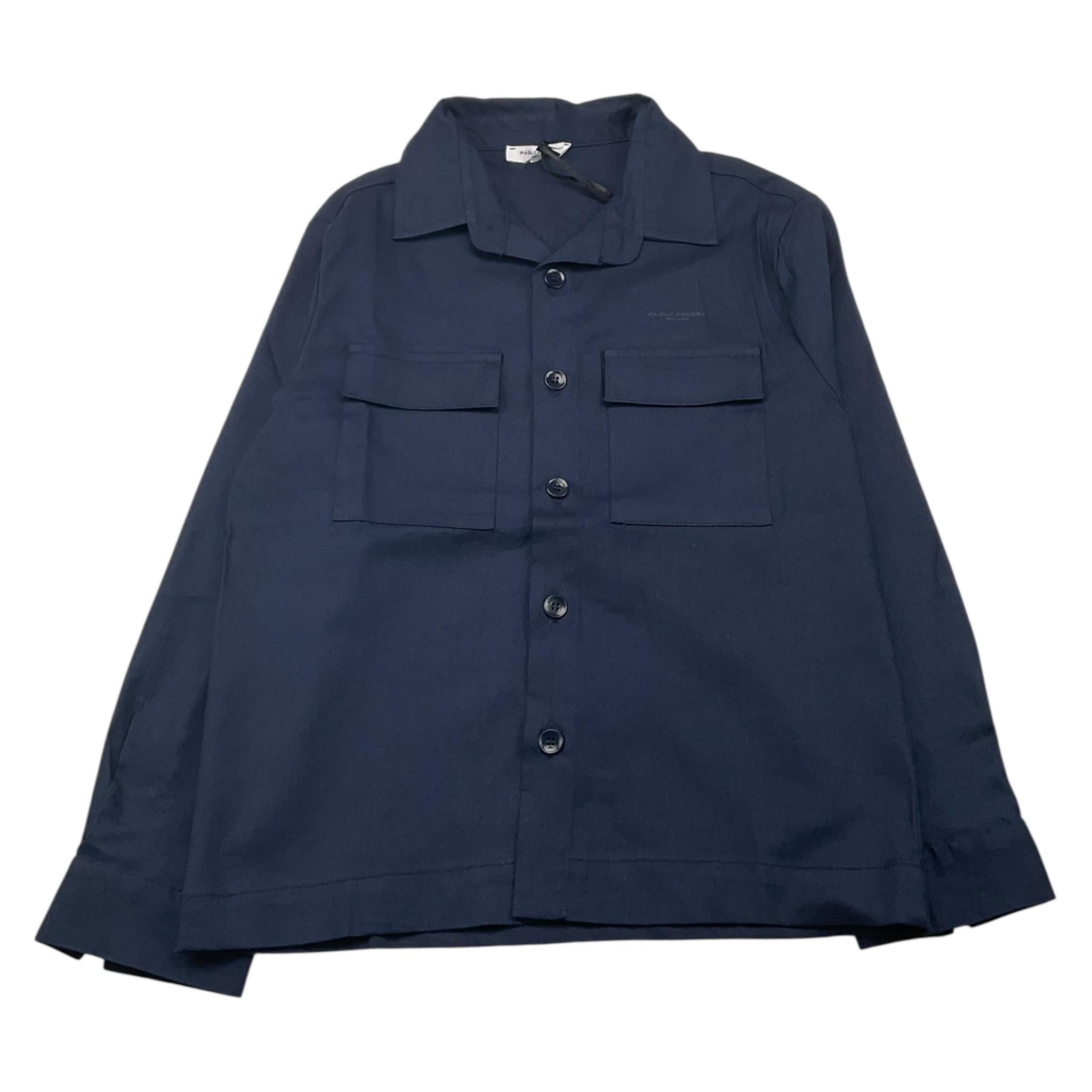 camicia manica lunga tinta unita PP4075 BLU PAOLO PECORA