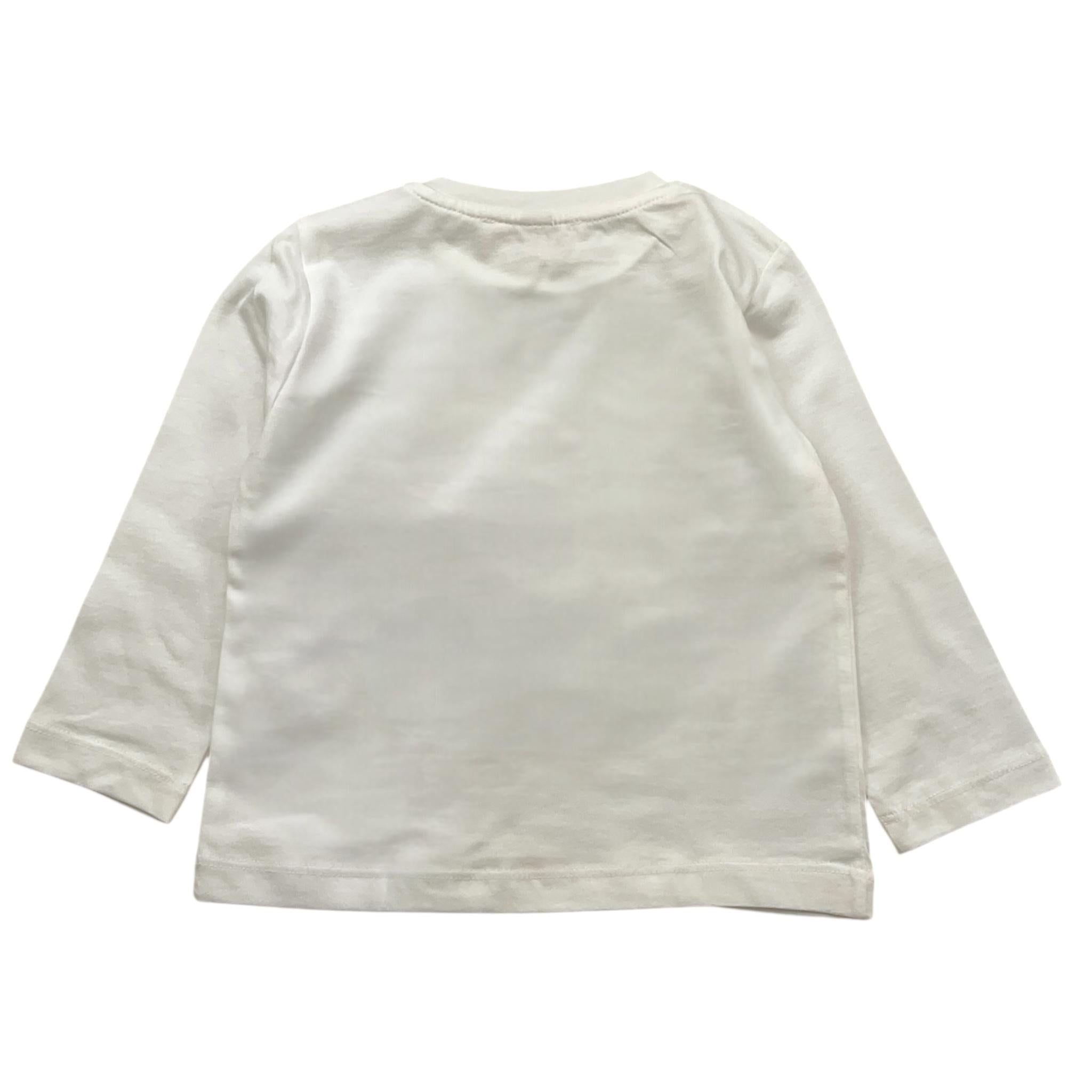 PLEASE shirt girocollo tinta unita con stampa Panna per Bambina ML07030G65J PANNA PLEASE
