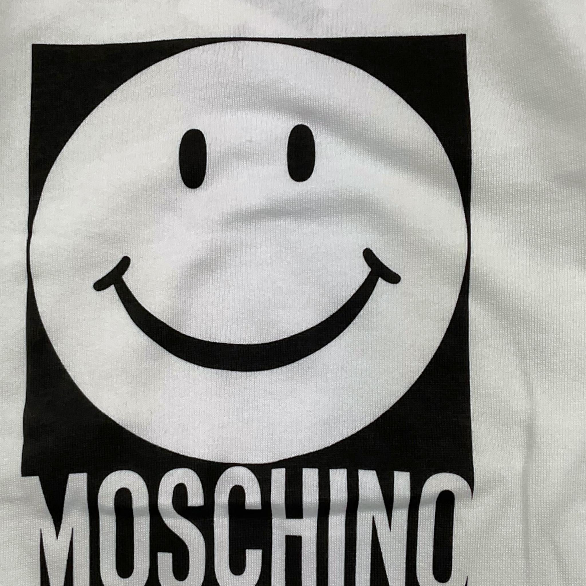 MOSCHINO felpa girocollo tinta unita con stampa Bianco per Bambino HSF08V BIANCO MOSCHINO