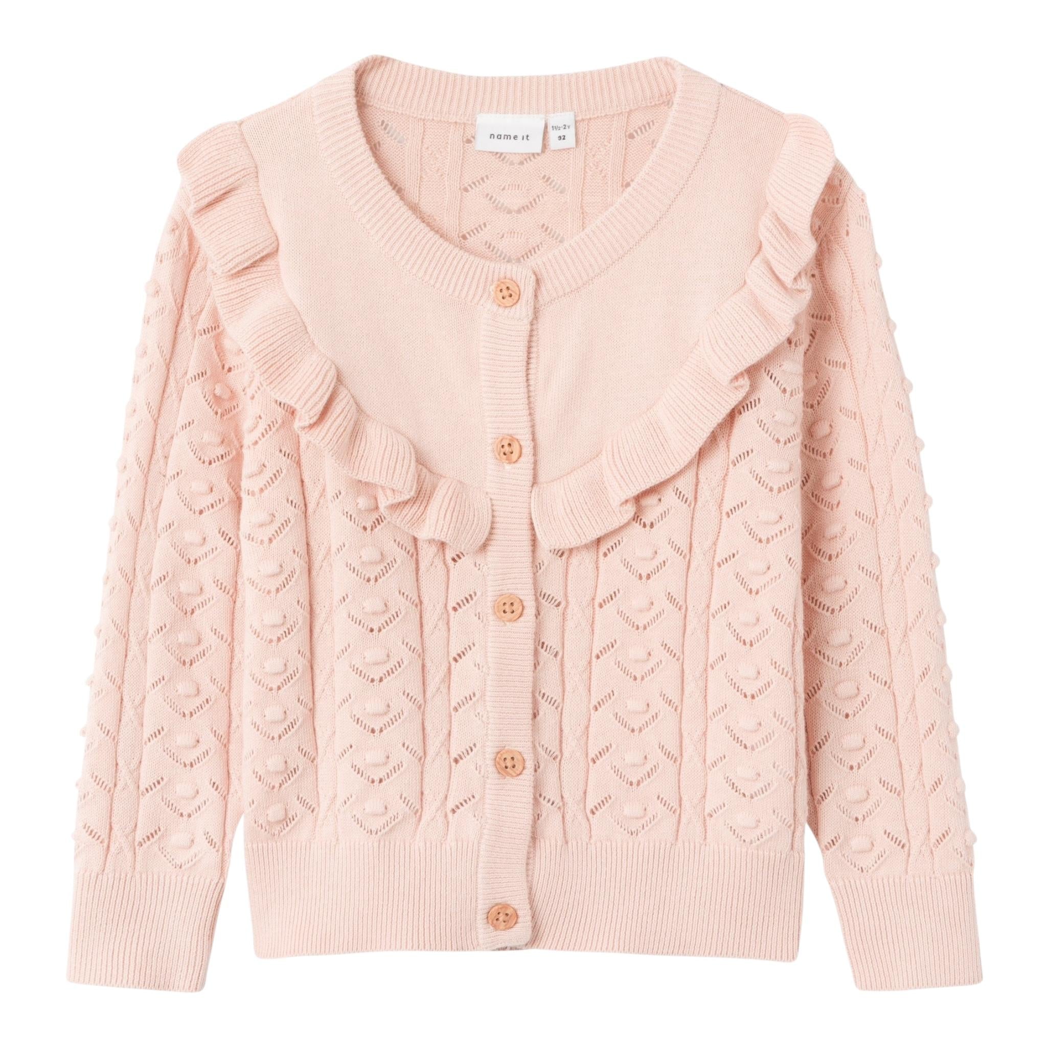 NAME IT cardigan tinta unita traforato Rosa per Bambina 13225024 ROSA NAME IT