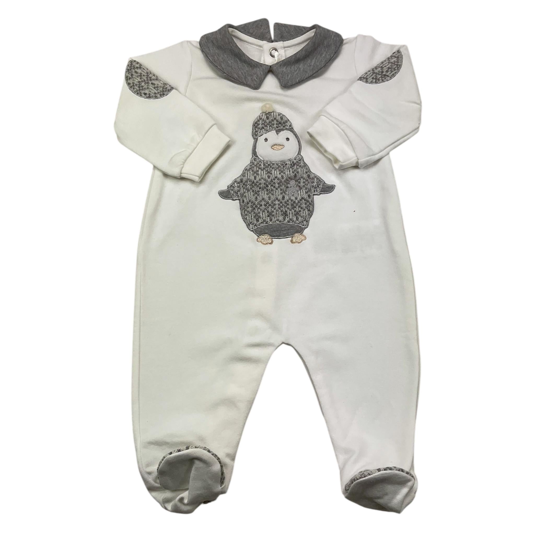 LE BEBE' tutina manica lunga tinta unita con stampa e colletto in contrasto Bianco per Neonato LBB4274 BIANCO LE BEBE'