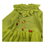LE COCONNE abito manica lunga tinta unita Verde per Neonata LCN18997 VERDE LE COCONNE
