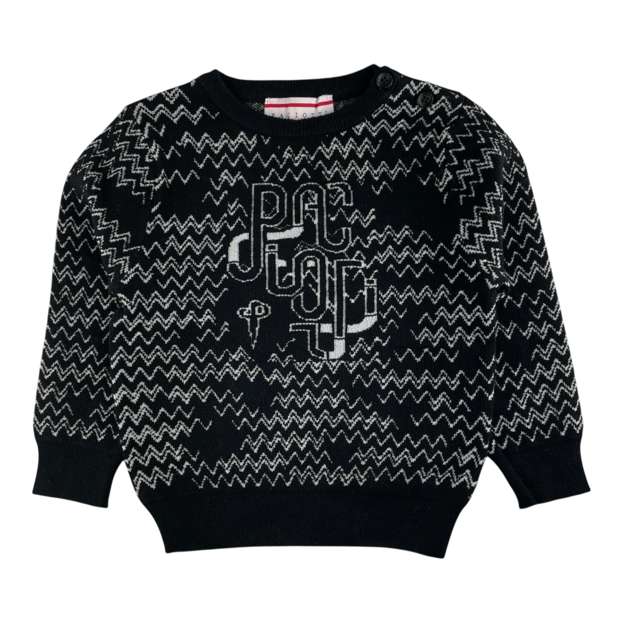 CESARE PACIOTTI maglia girocollo tinta unita con logo Nero per Bambino MGP5351J NERO CESARE PACIOTTI