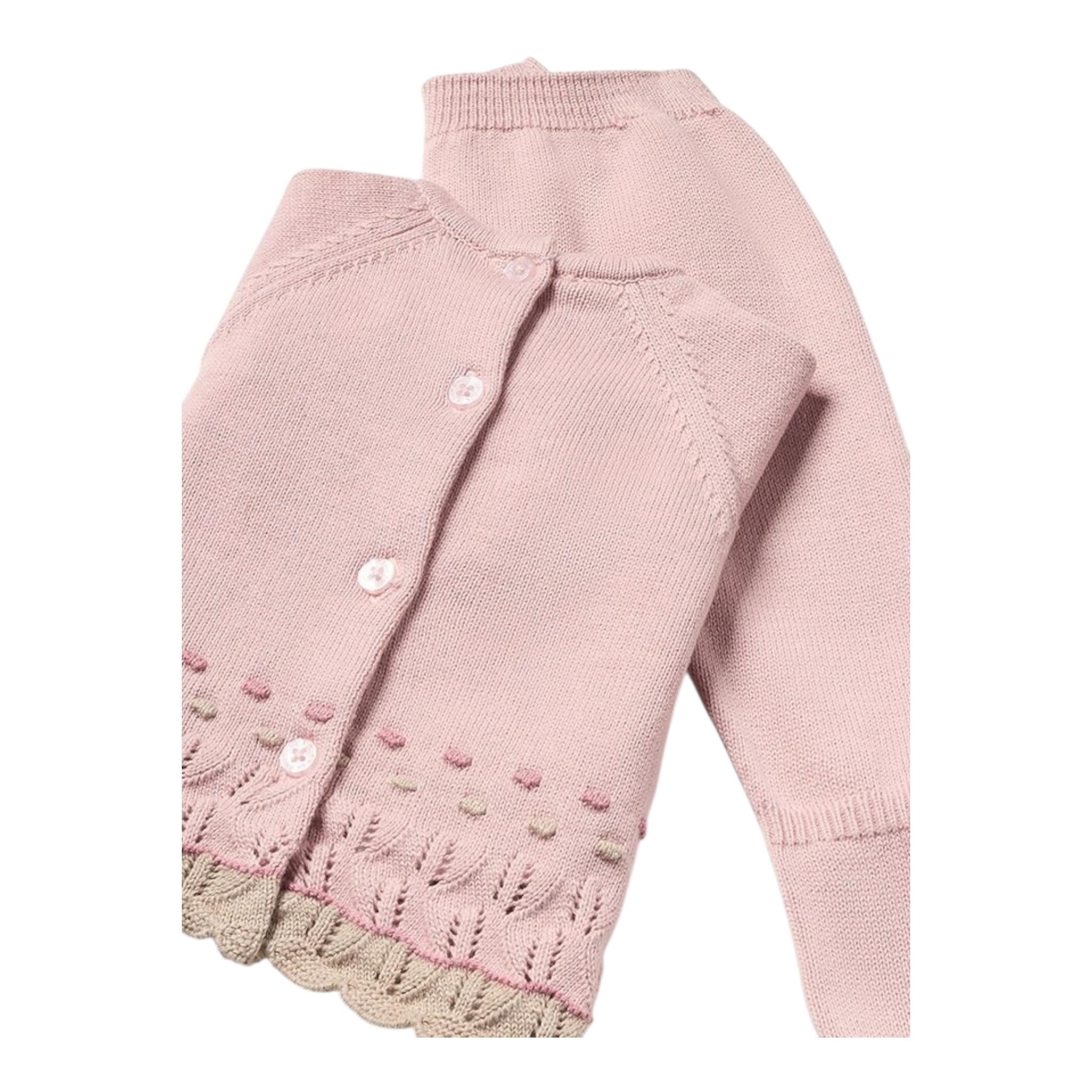 MAYORAL completo 3pz maglia-ghettina-cappello tinta unita Rosa per Neonata 2502 ROSA MAYORAL