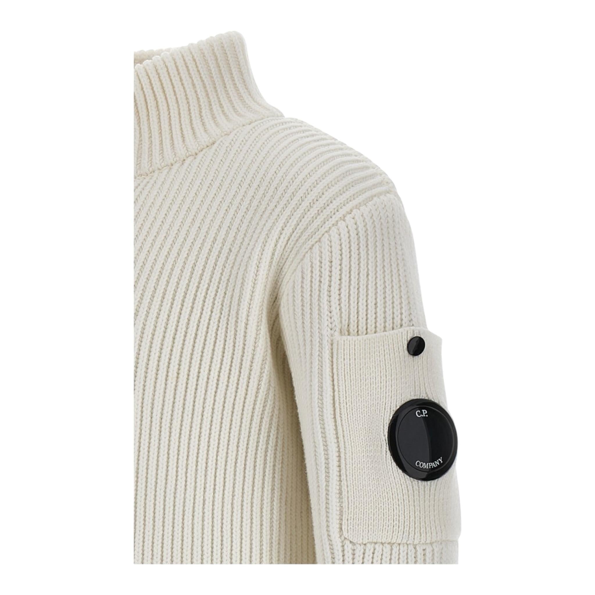 C.P. COMPANY maglia tinta unita con zip Panna per Bambino CUW004X PANNA C.P. COMPANY