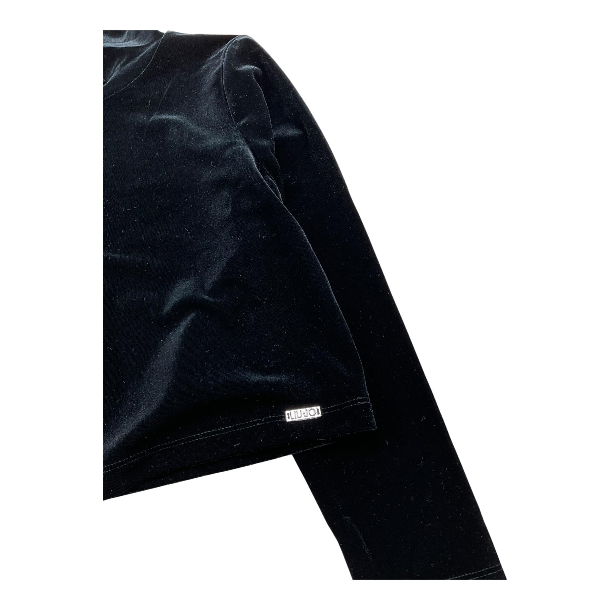 LIU JO shirt tinta unita in velluto coll alto Nero per Bambina GF4178 NERO LIU JO
