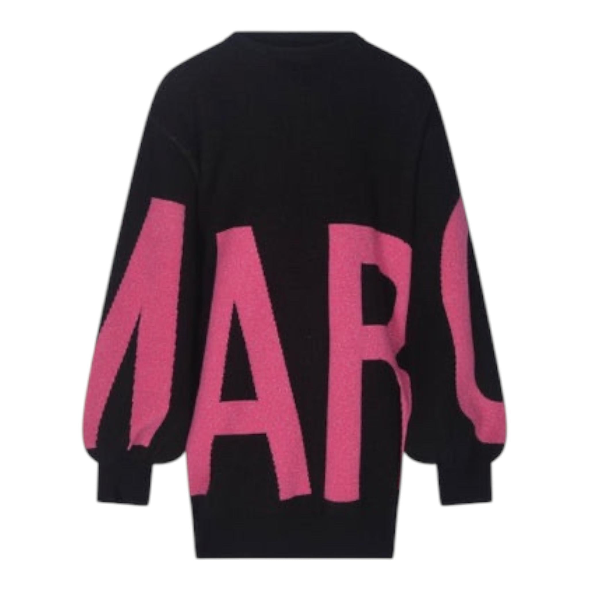 MARC ELLIS abito in maglia girocollo tinta unita con stampa Nero per Bambina JMJMX00111 NERO MARC ELLIS