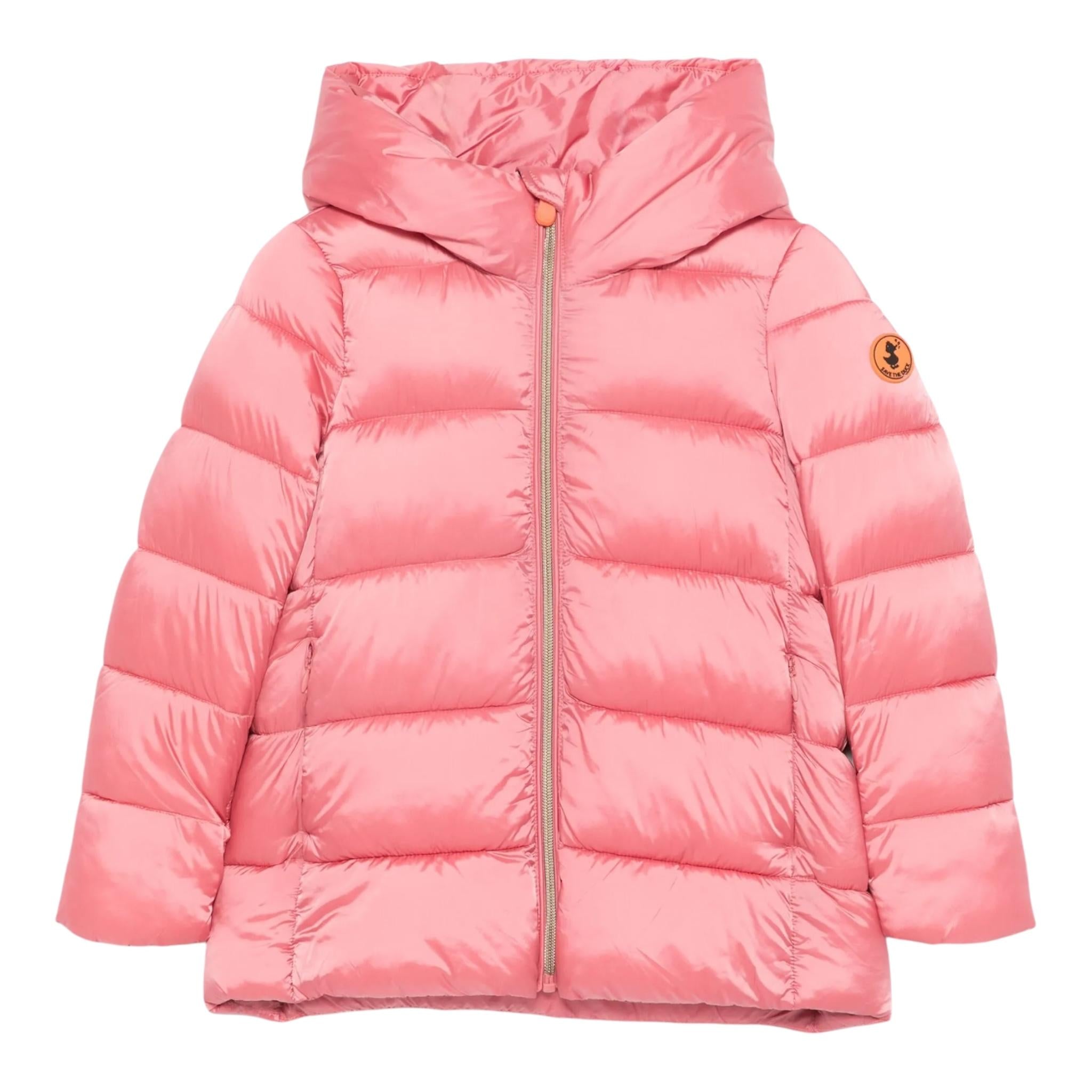 SAVE THE DUCK giubbino tinta unita con cappuccio Rosa per Bambina J45650GJ ROSA SAVE THE DUCK
