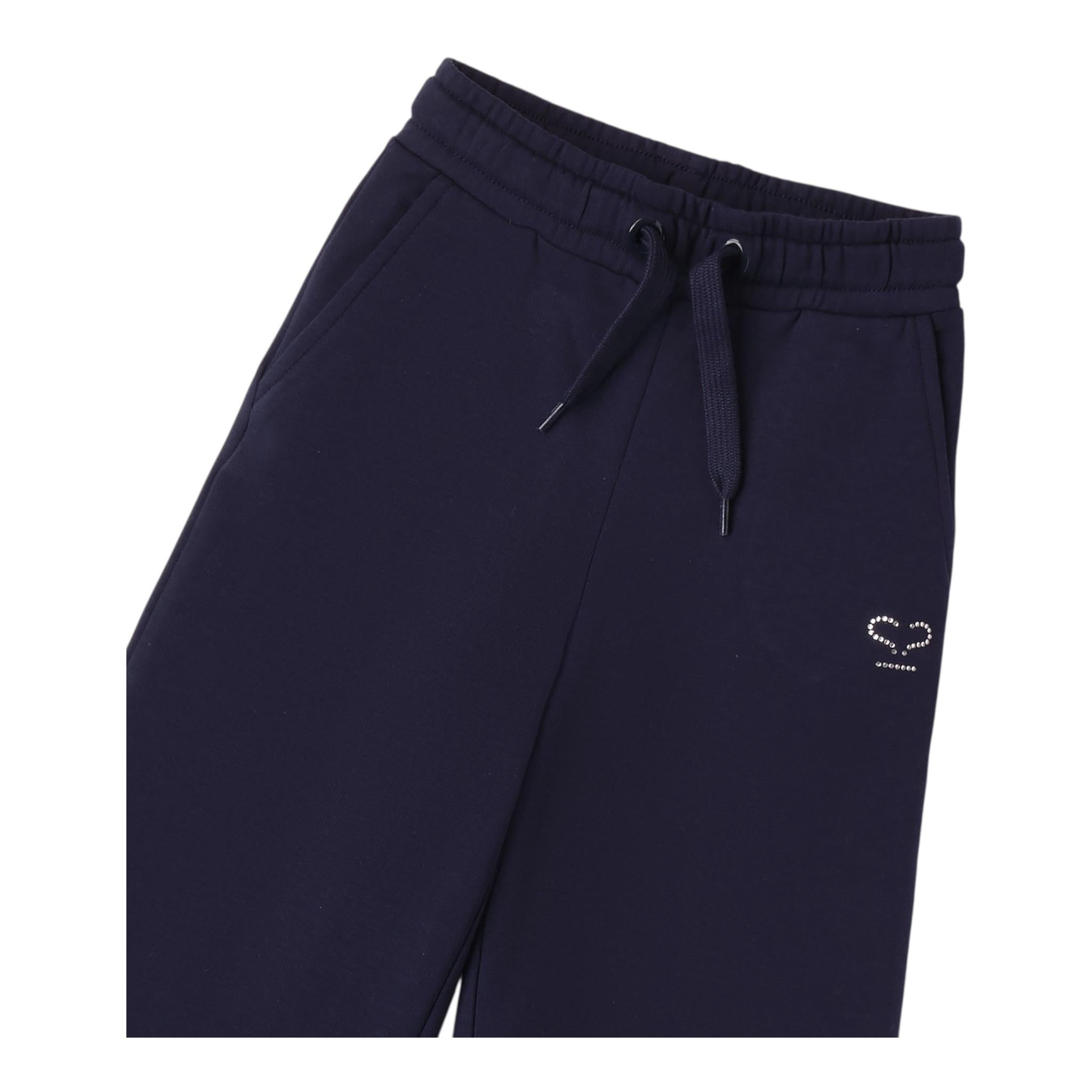 SARABANDA pantalone modello a palazzo tinta unita con elastico in vita Blu per Neonata 0A321N BLU SARABANDA