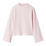 NAME IT maglia tinta unita mezzo collo con fantasia a righe Bianco/rosa per Bambina 13231786 BIANCO/ROSA NAME IT