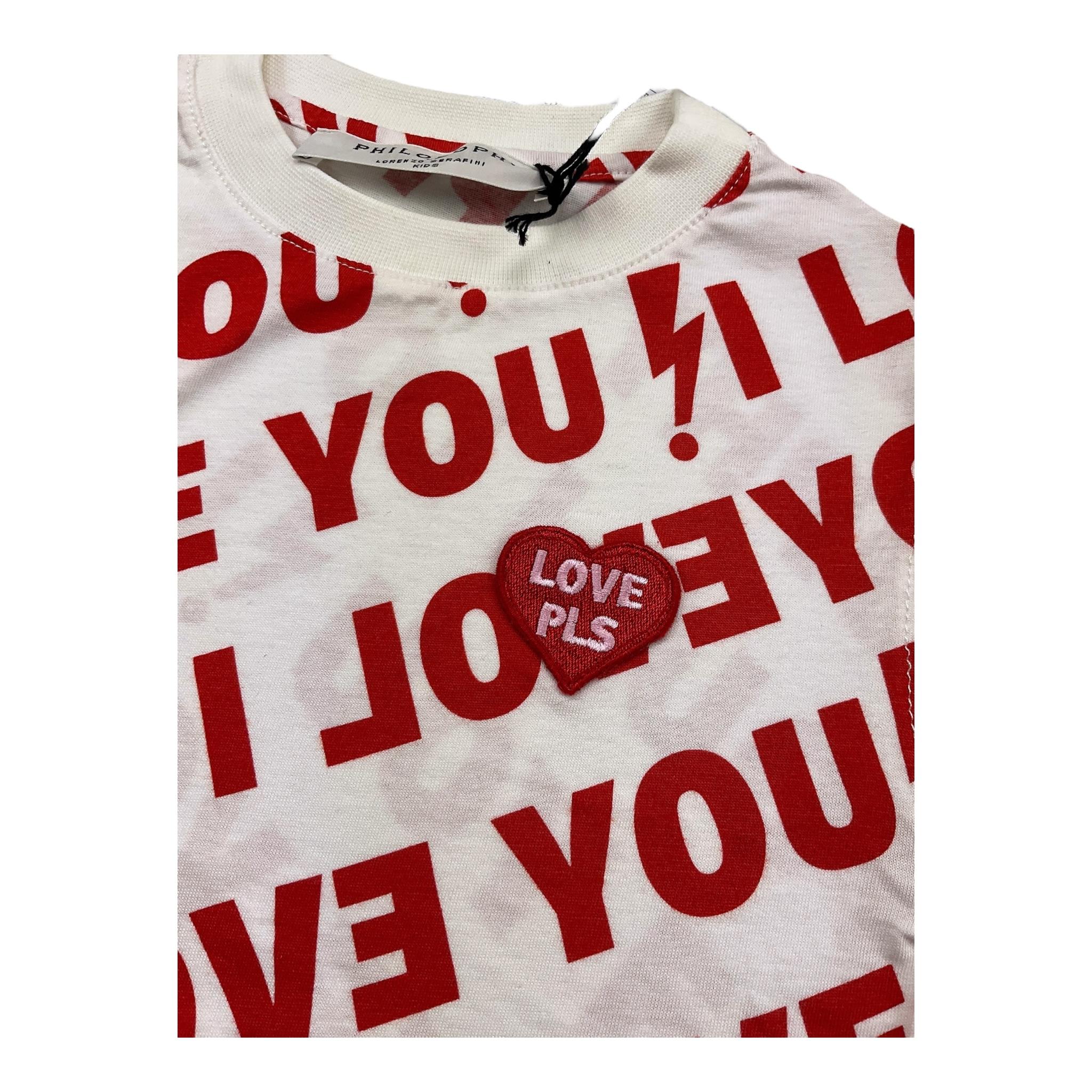 PHILOSOPHY t-shirt girocollo tinta unita con stampe in contrasto Bianco per Bambina PFTS007 BIANCO PHILOSOPHY