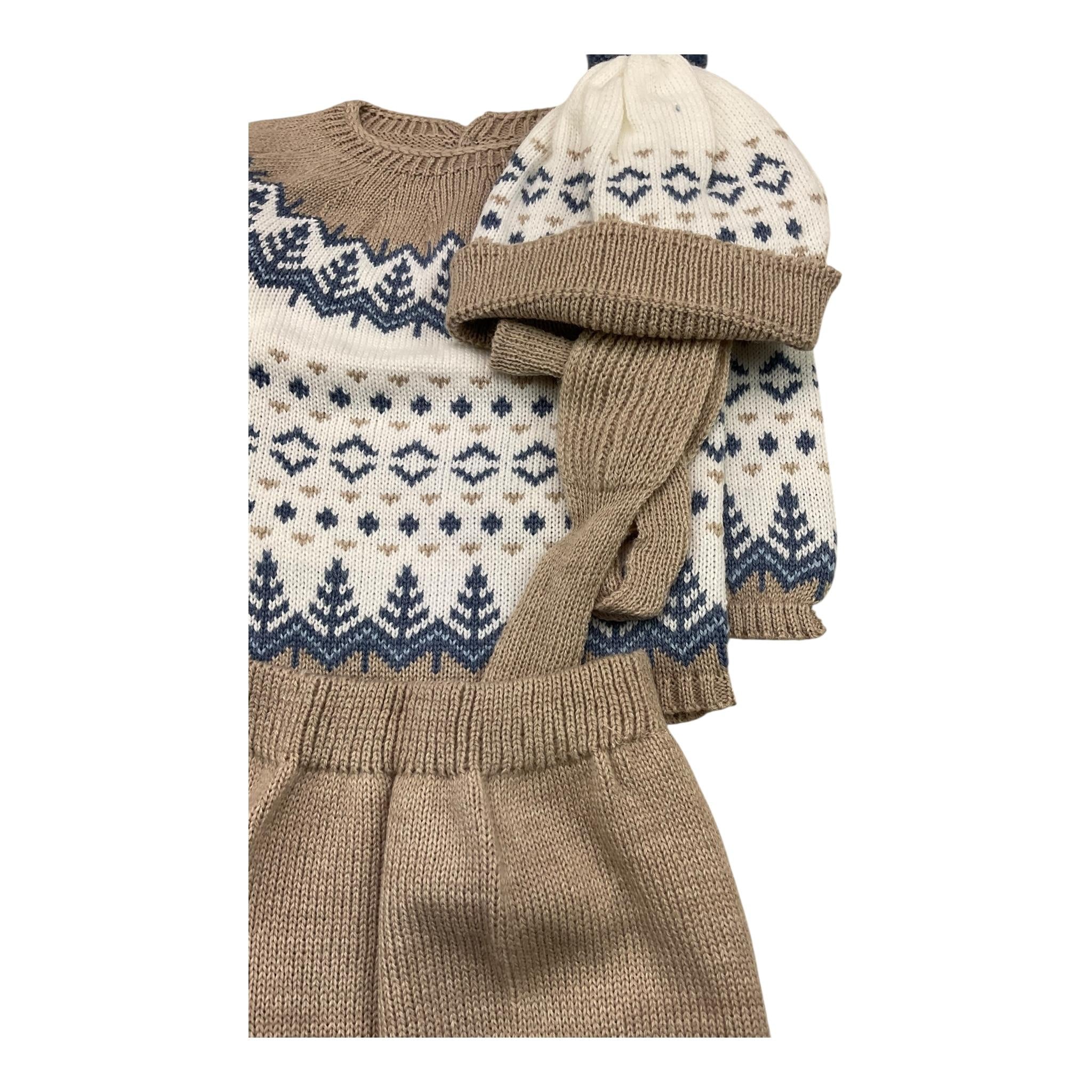 MAC ILUSIO'N completo 3 pezzi maglia-ghettina-cappello Beige per Neonato 9419 BEIGE MAC ILUSIO'N