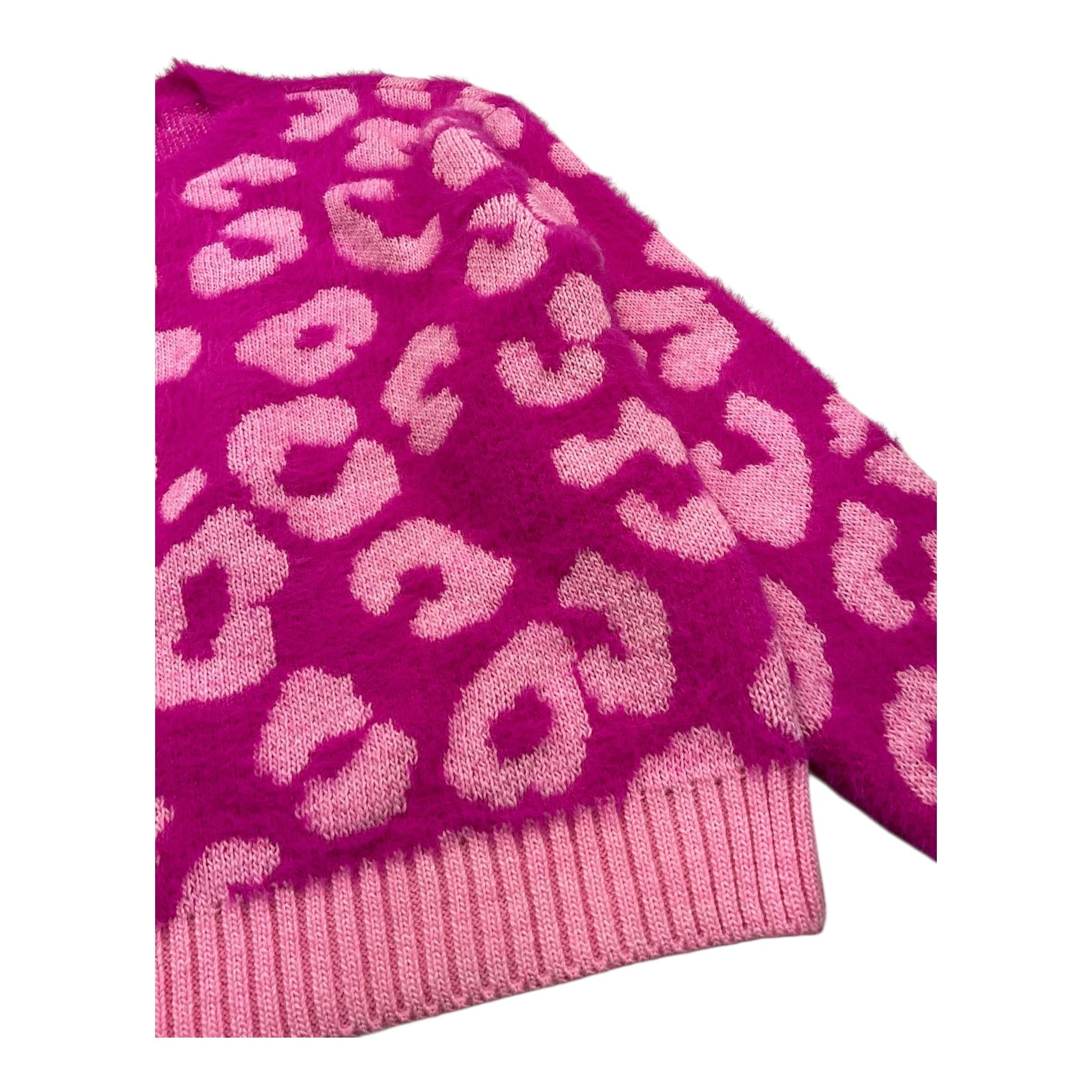 KAOS maglia tinta unita con fantasia maculata Magenta per Bambina KS045 MAGENTA KAOS