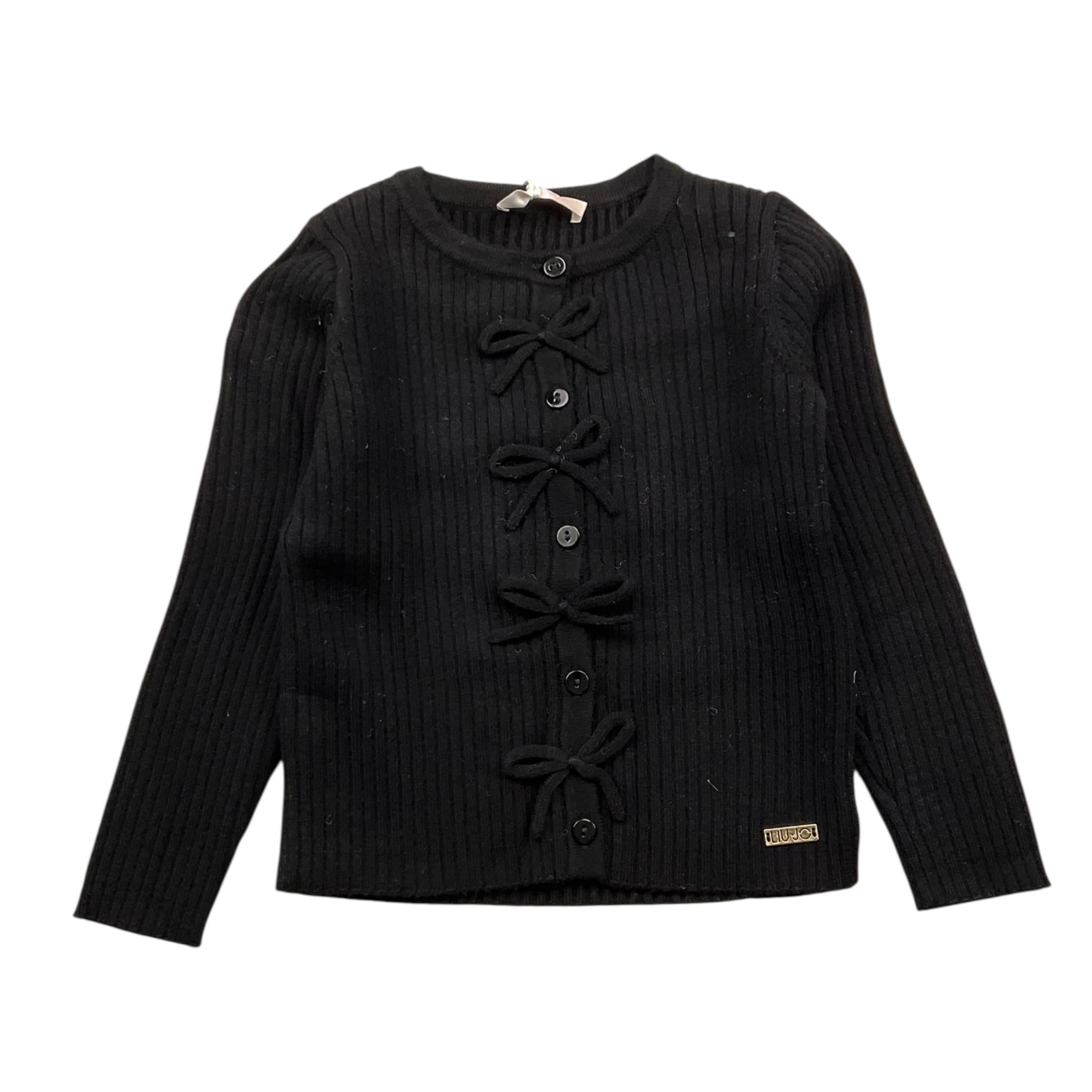 LIU JO cardigan tinta unita con applicazioni fiocchi Nero per Bambina KF4038J NERO LIU JO