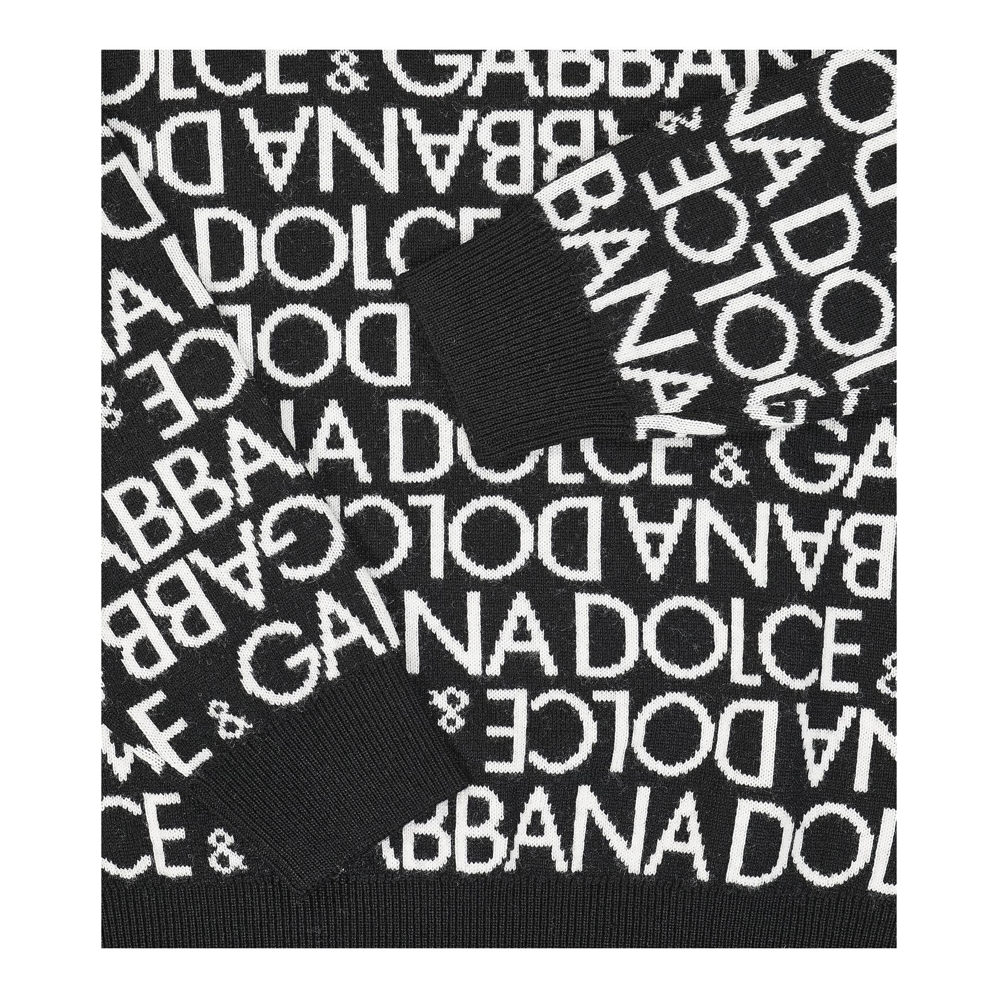 DOLCE & GABBANA maglia girocollo tricolore con ricami Nero per Bambino L4KWE2 NERO DOLCE & GABBANA