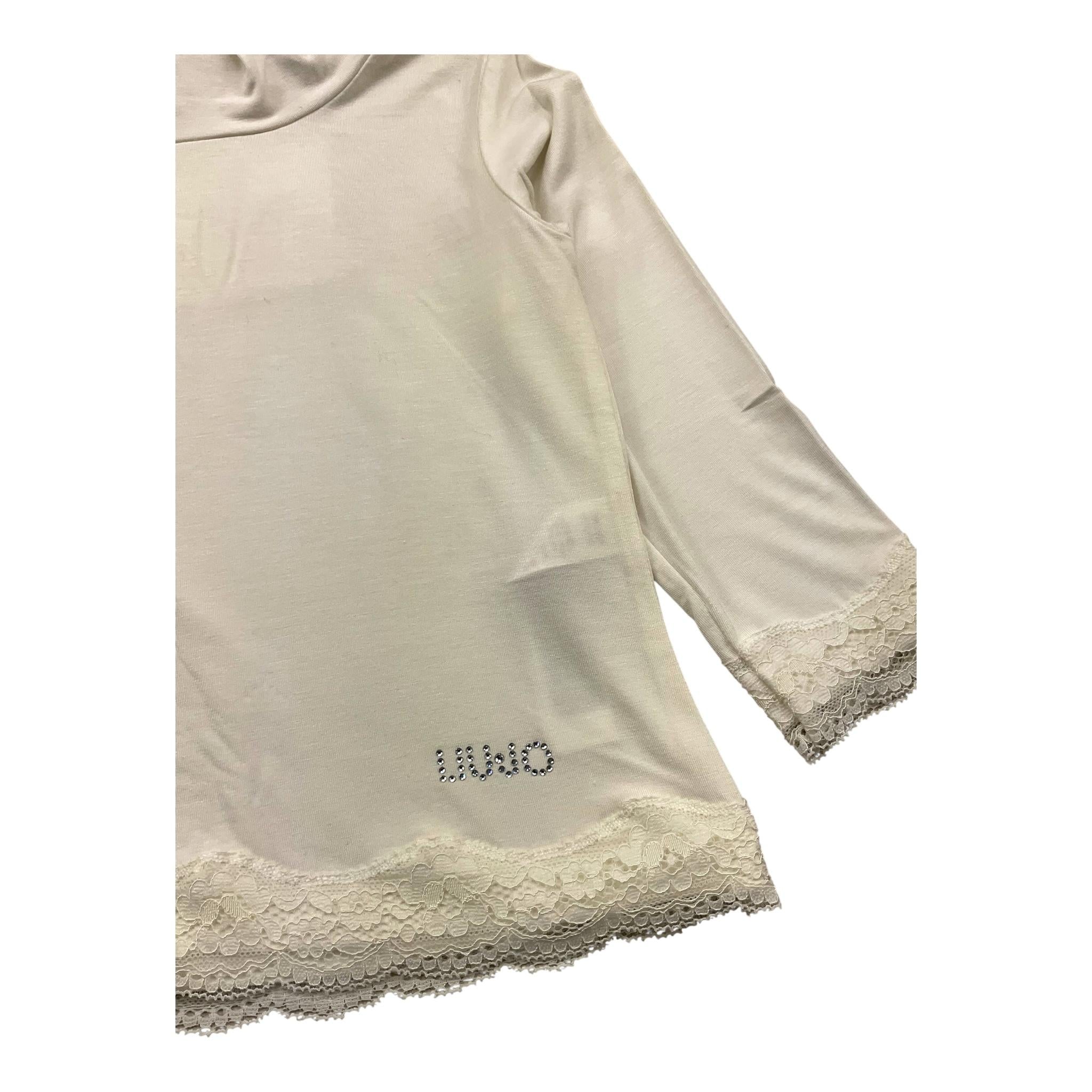 LIU JO shirt collo alto tinta unita con ricami Panna per Bambina KF1009X PANNA LIU JO