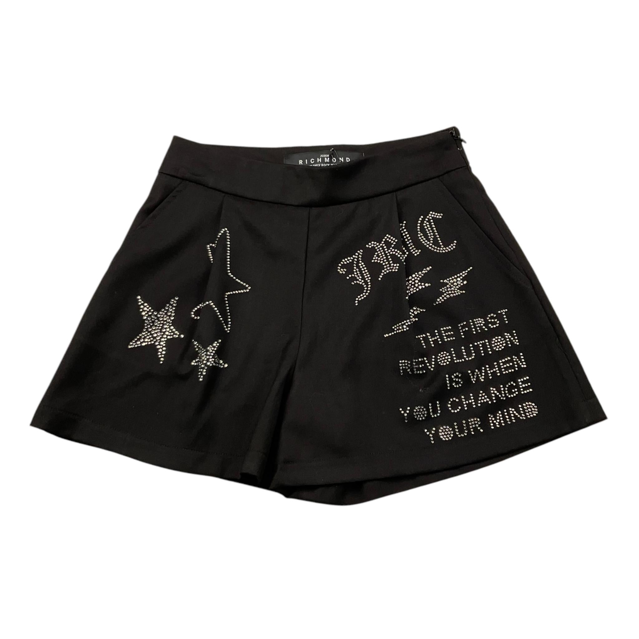 JOHN RICHMOND short tinta unita cn brillantini Nero per Bambina RGA25237SH NERO JOHN RICHMOND