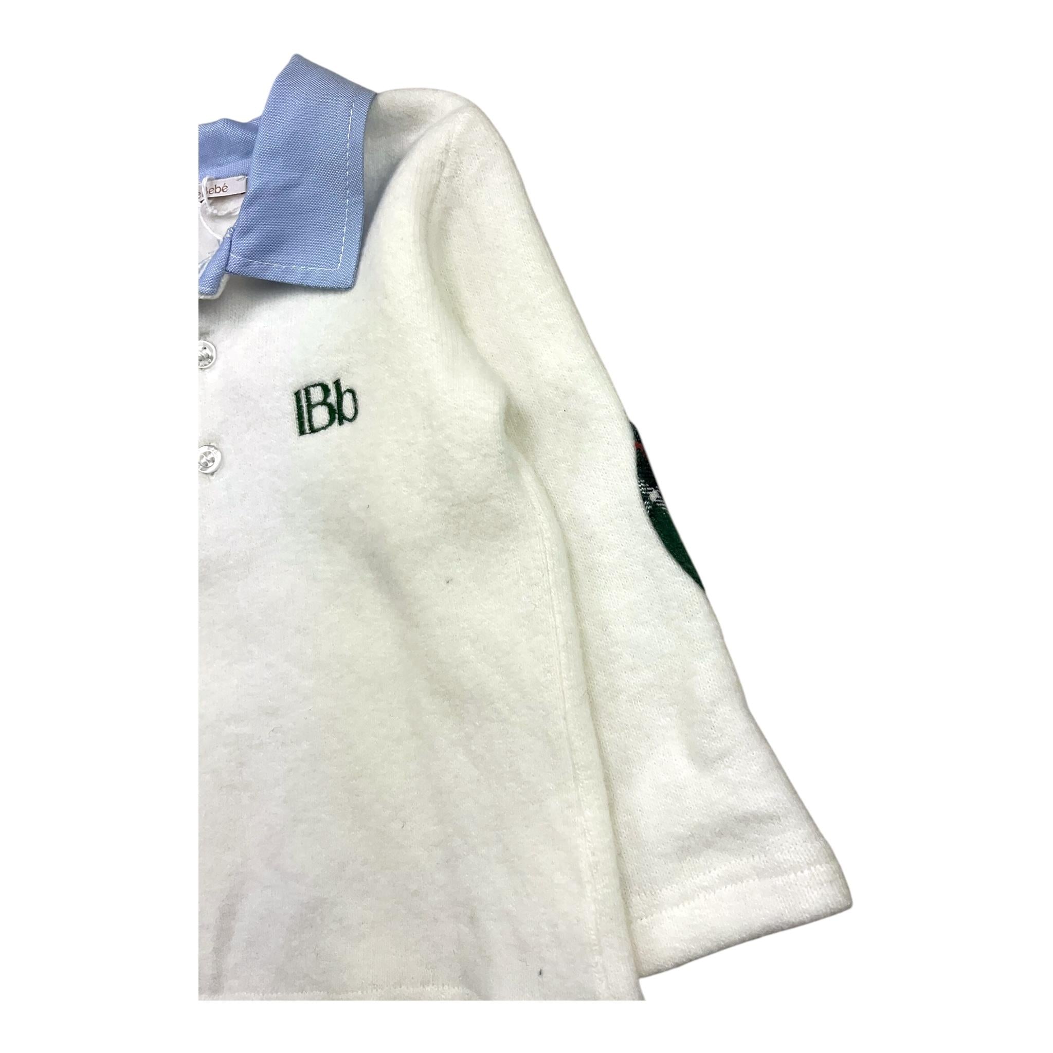 LE BEBE' polo manica lunga tinta unita con colletto in contrasto Bianco per Neonato LBB5179 BIANCO LE BEBE'