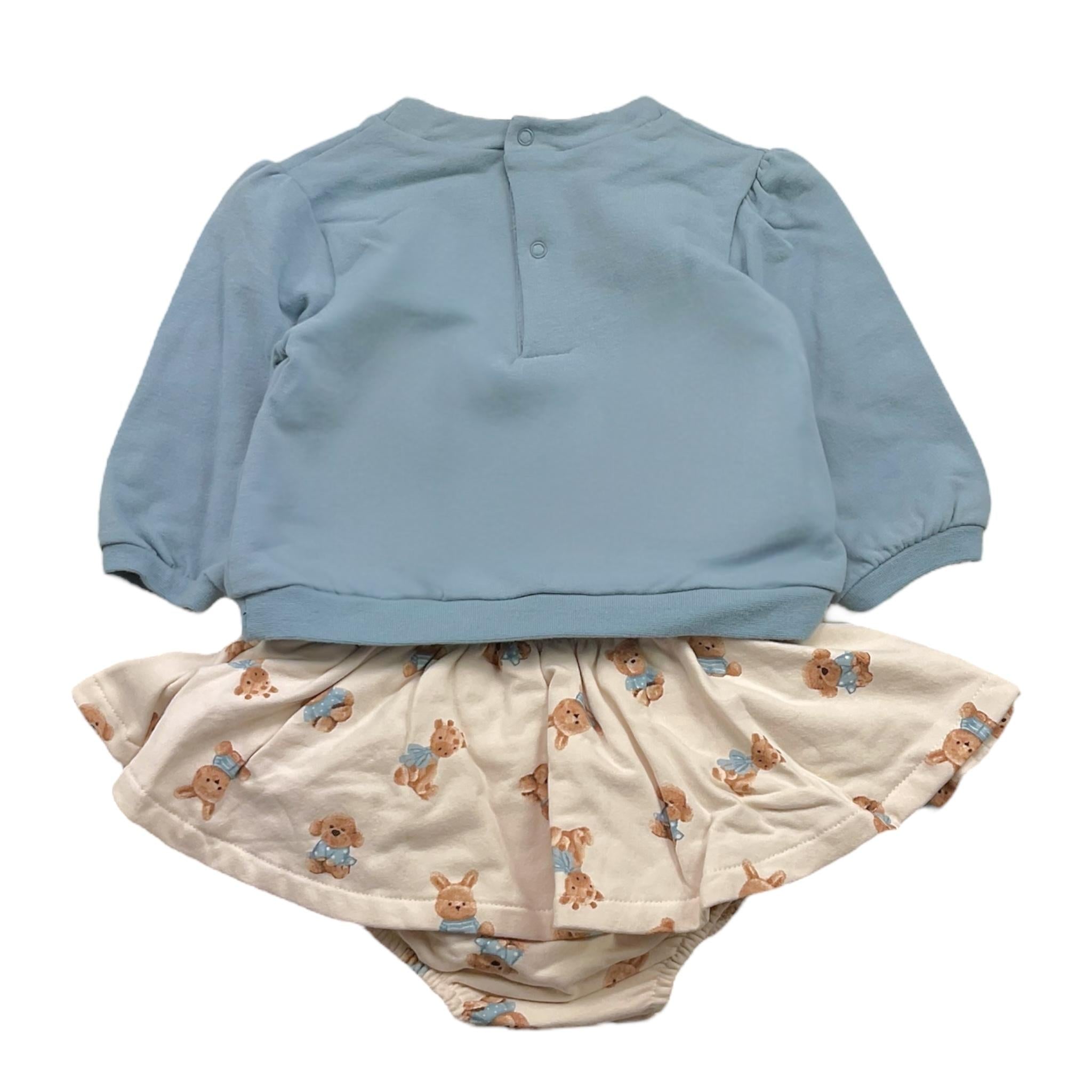 MAYORAL completo 3 pz felpa-coulotte-calze Azzurro per Neonata 2816 AZZURRO MAYORAL